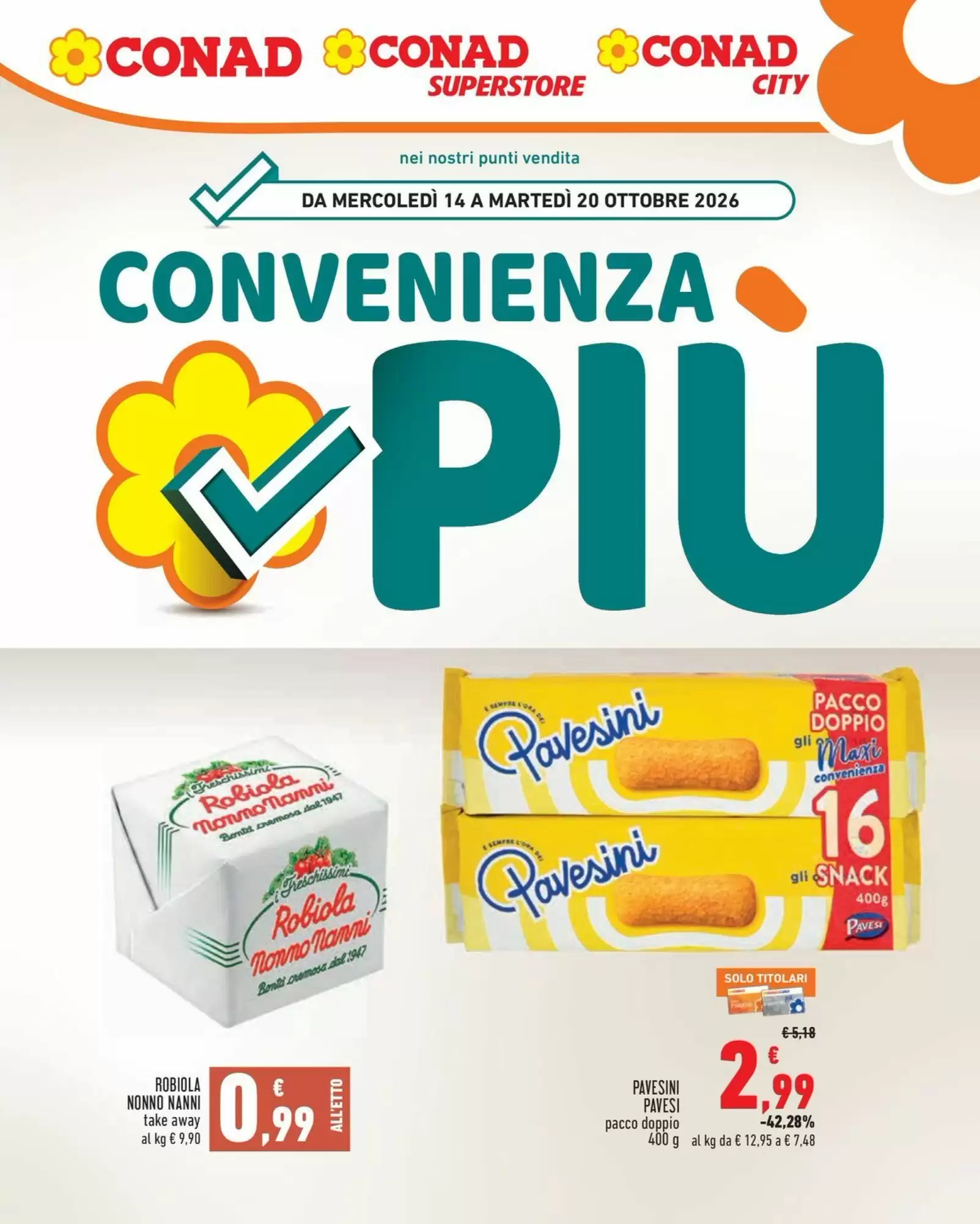 Volantino promozionale Conad  valide dal 14/10/2026 - Pagina 1.