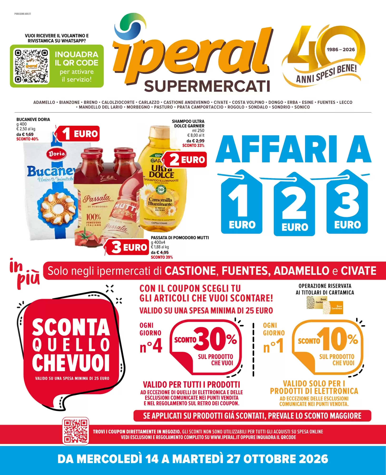 Volantino promozionale Iperal valide dal 14/10/2026 - Pagina 1.