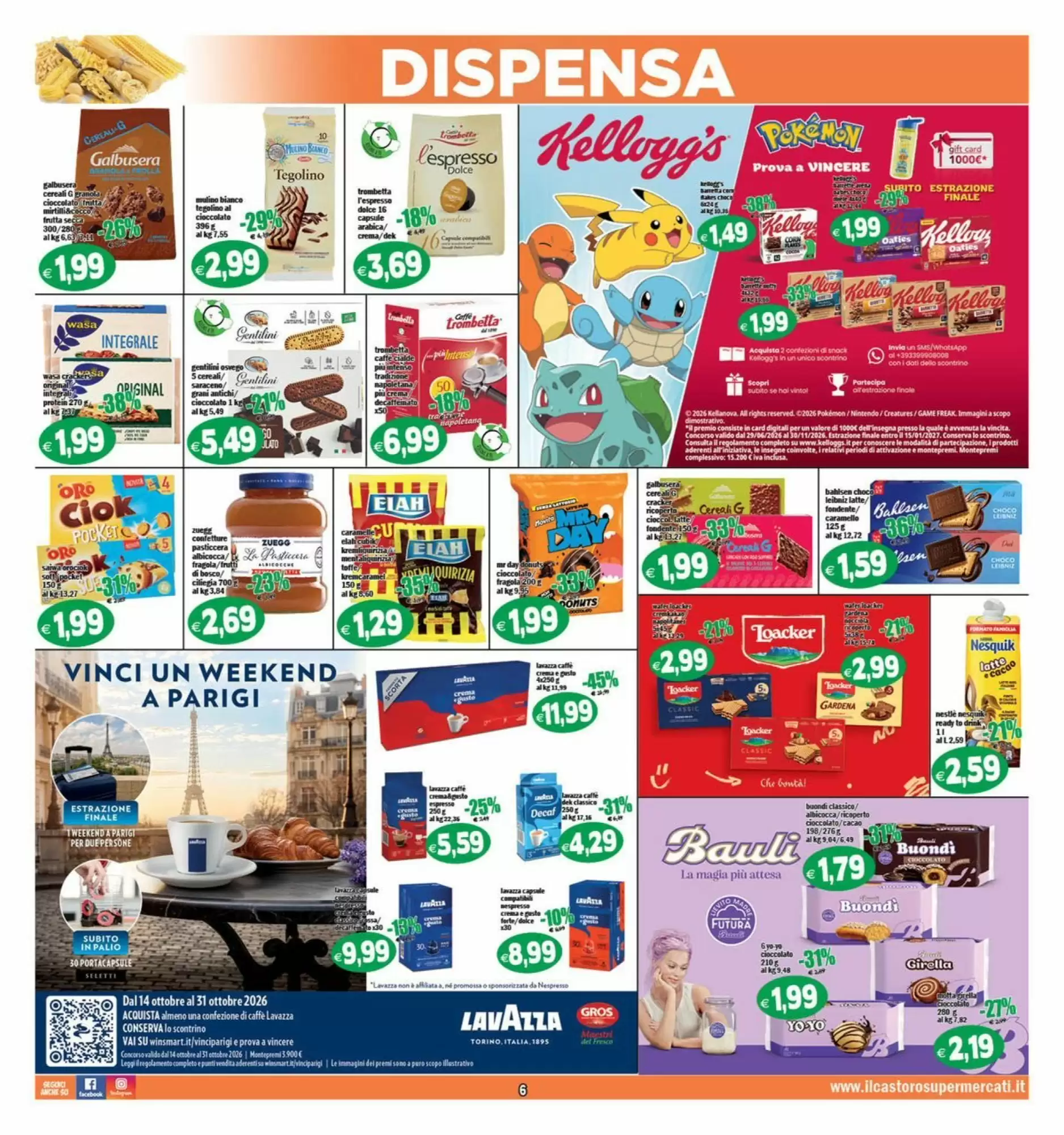 Volantino promozionale Il Castoro Supermercati  valide dal 14/10/2026 - Pagina 6.