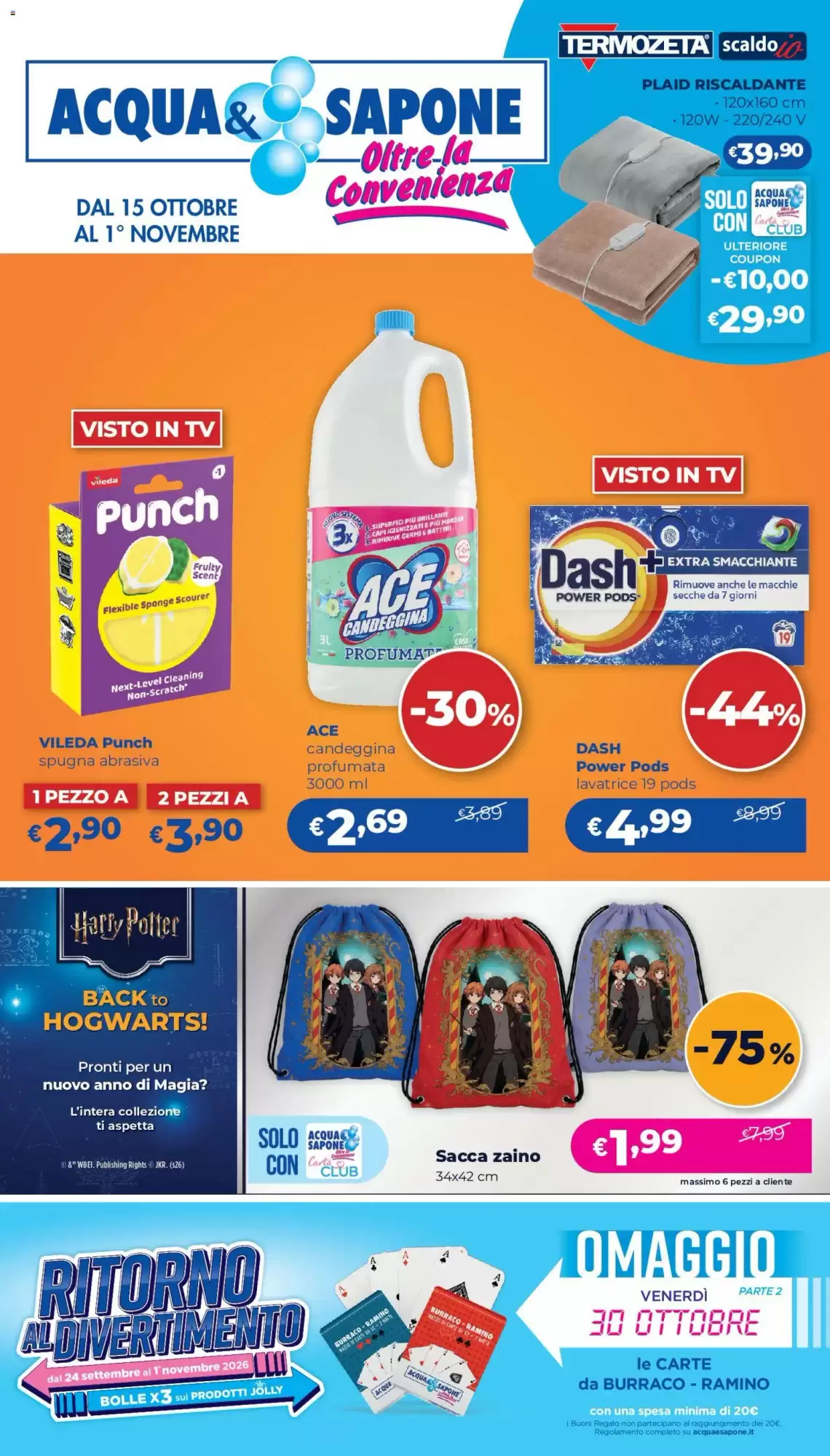 Volantino promozionale Acqua & Sapone  valide dal 15/10/2026 - Pagina 1.