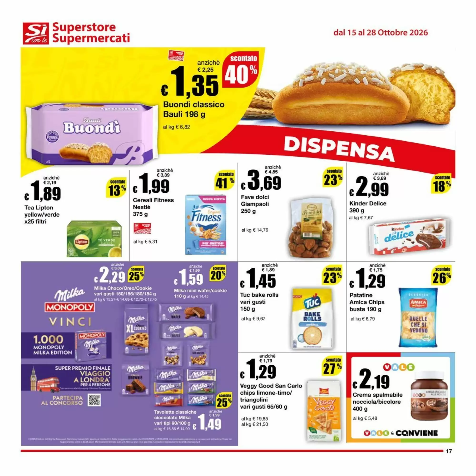 Volantino promozionale Sì con te  valide dal 15/10/2026 - Pagina 17.