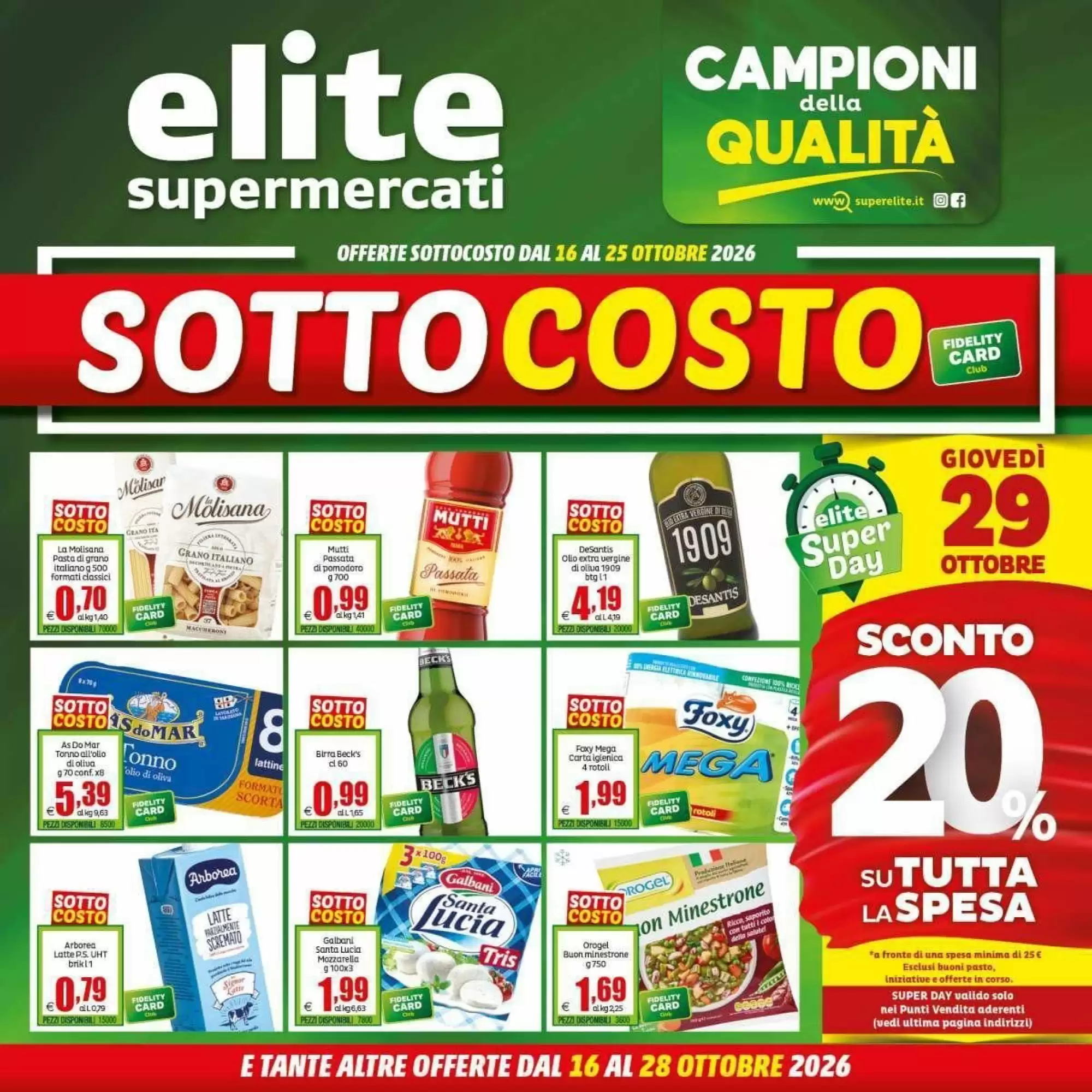 Volantino promozionale Elite valide dal 16/10/2026 - Pagina 1.