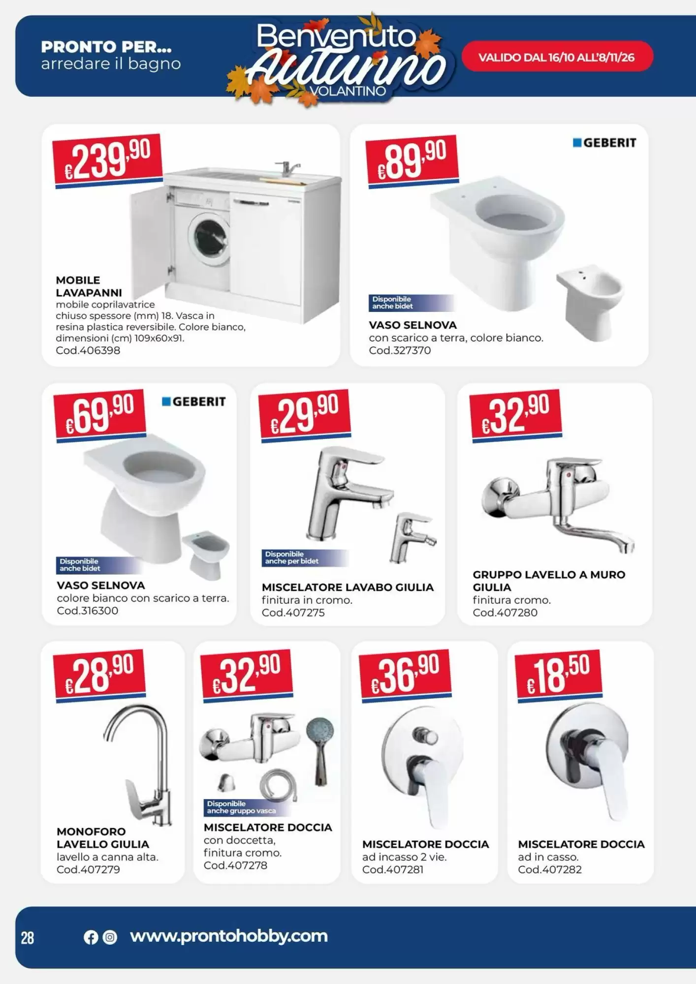 Volantino promozionale Pronto Hobby  valide dal 16/10/2026 - Pagina 28.