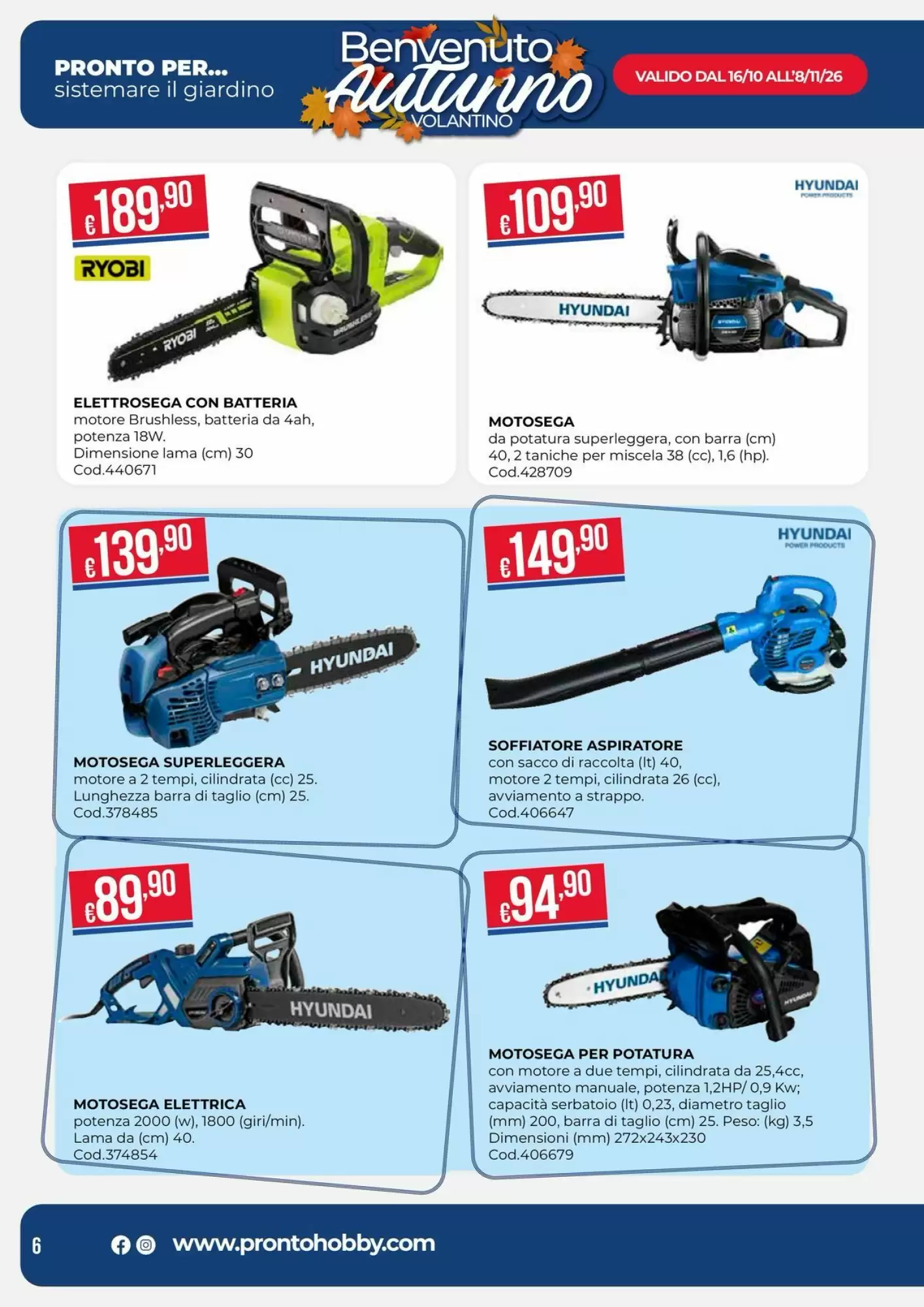 Volantino promozionale Pronto Hobby  valide dal 16/10/2026 - Pagina 6.