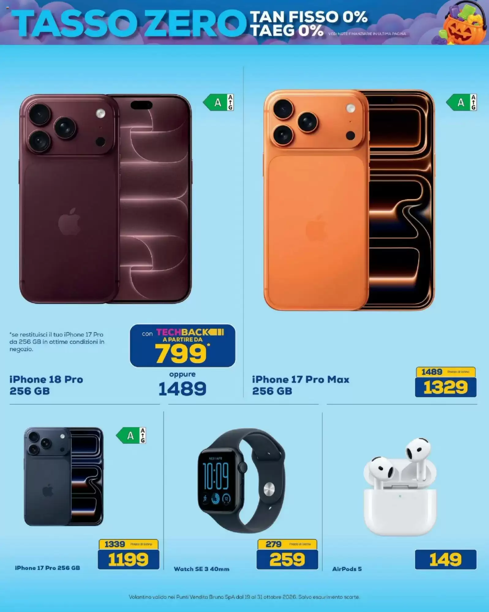 Volantino promozionale Euronics Bruno  valide dal 19/10/2026 - Pagina 9.