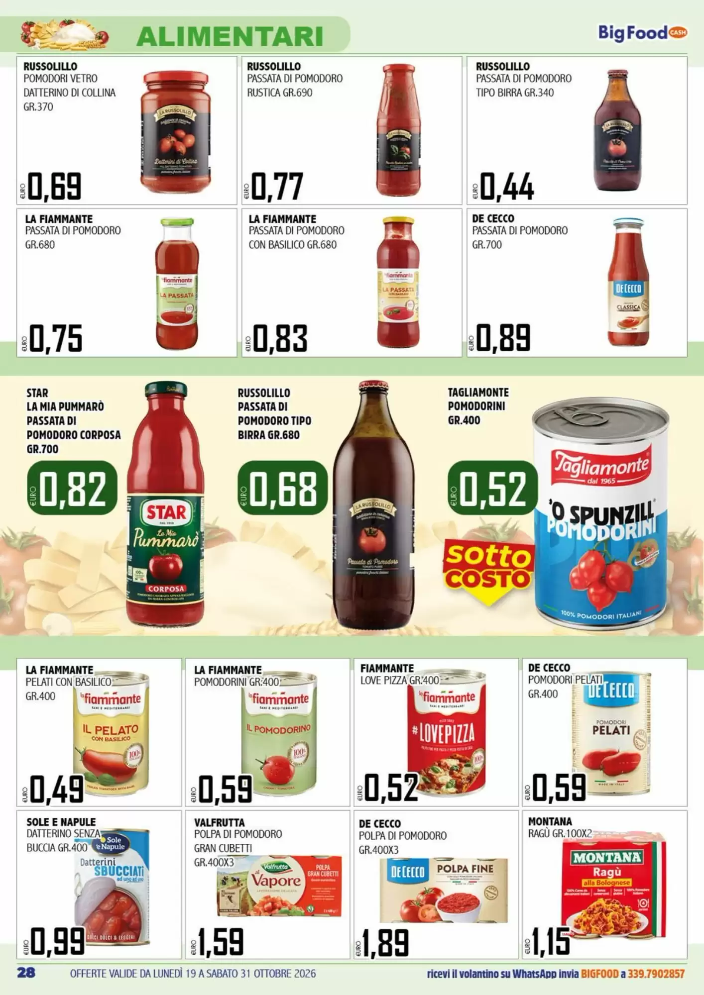 Volantino promozionale Big Food  valide dal 19/10/2026 - Pagina 28.