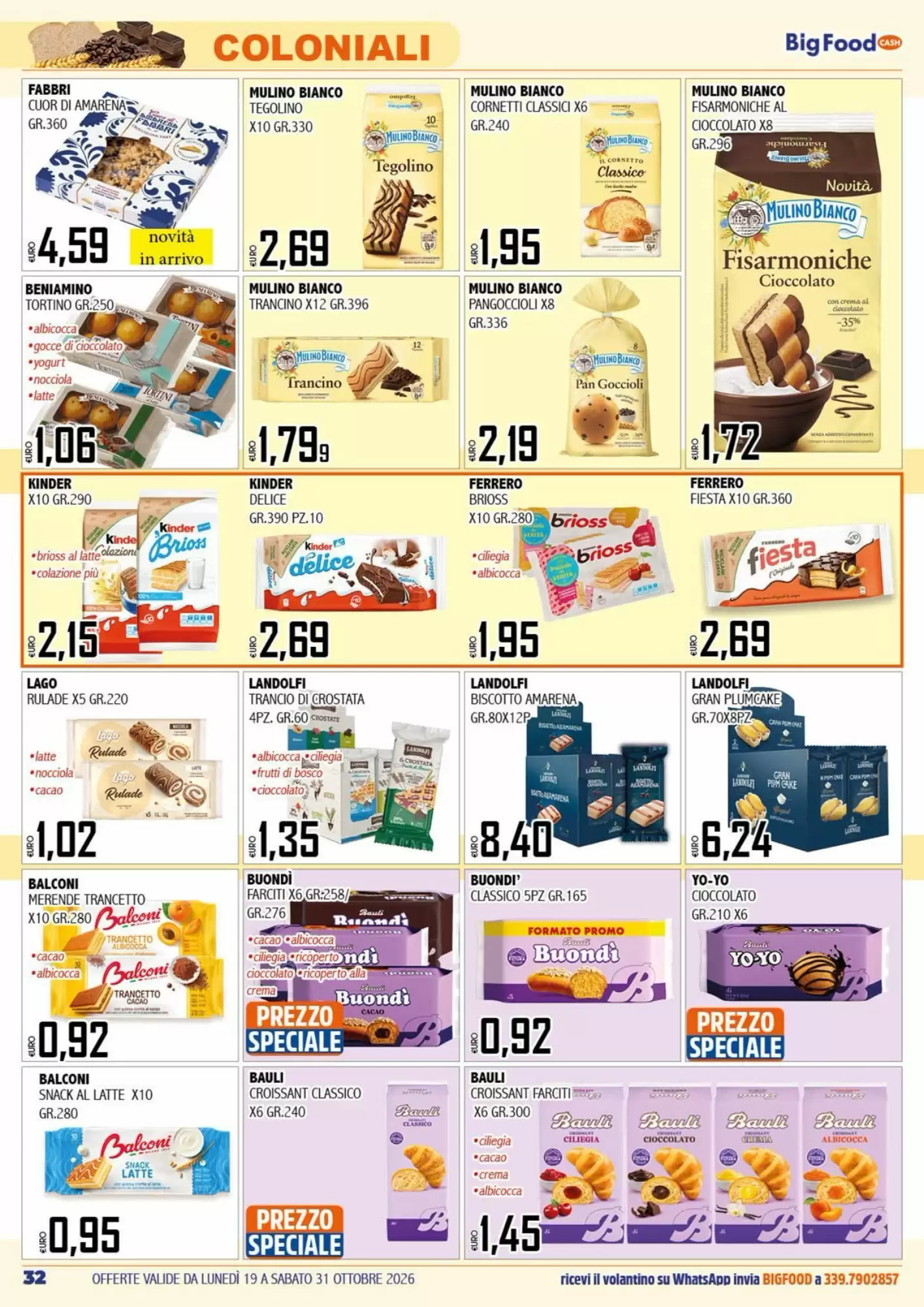 Volantino promozionale Big Food  valide dal 19/10/2026 - Pagina 32.