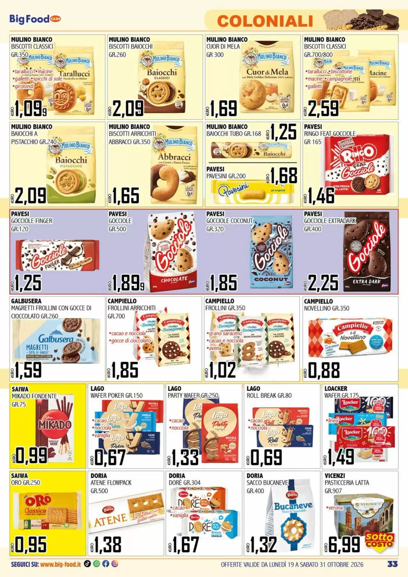Volantino promozionale Big Food  valide dal 19/10/2026 - Pagina 33.