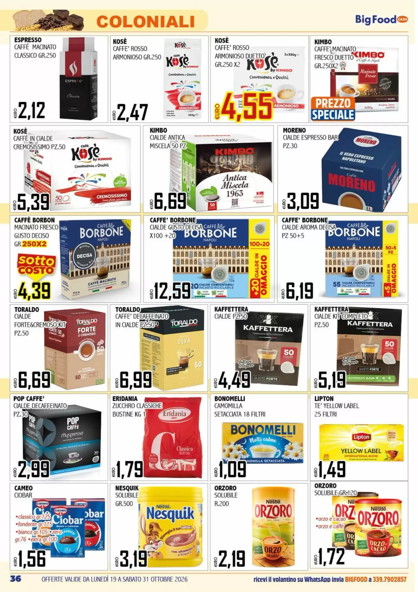 Volantino promozionale Big Food  valide dal 19/10/2026 - Pagina 36.