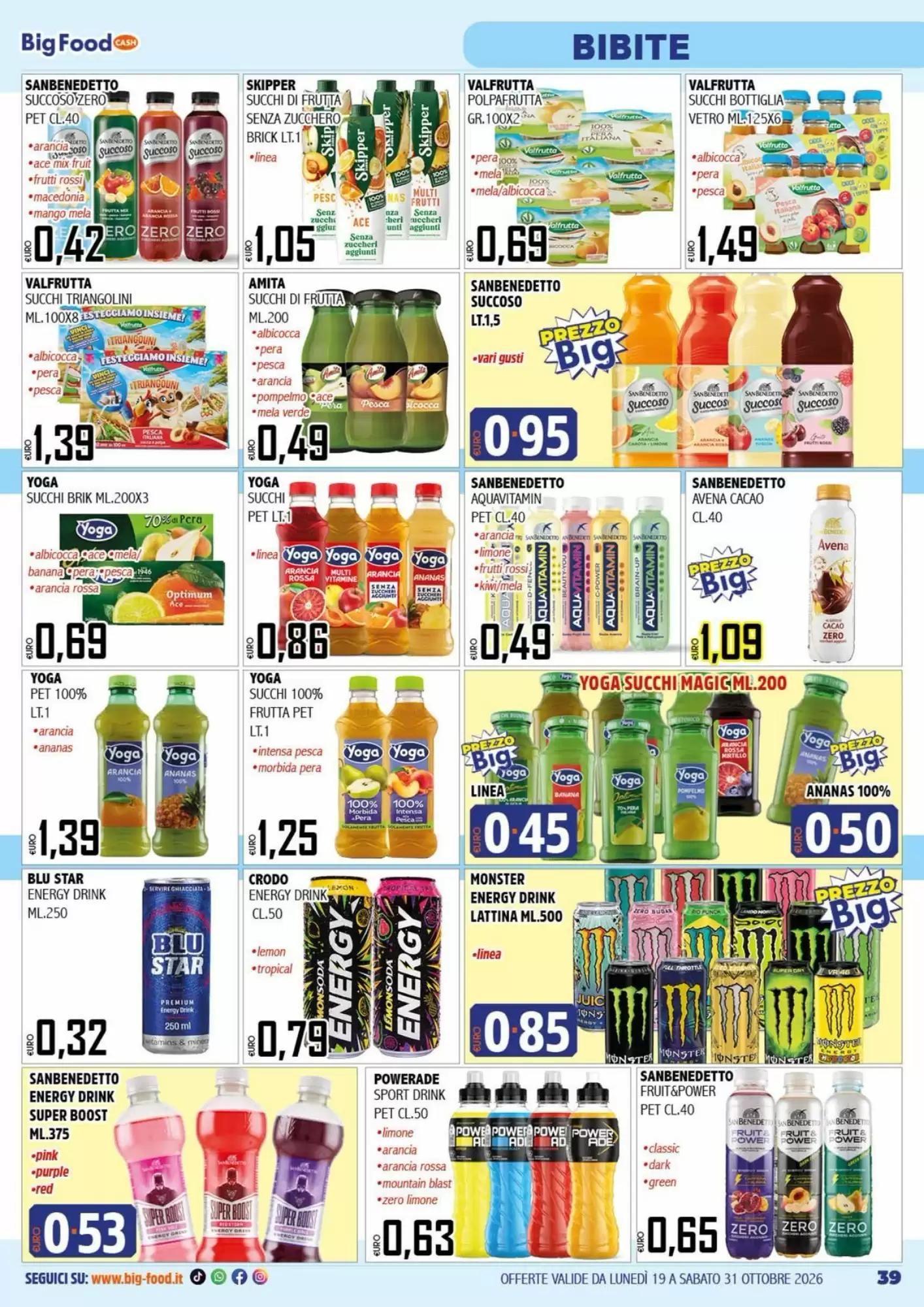 Volantino promozionale Big Food  valide dal 19/10/2026 - Pagina 39.