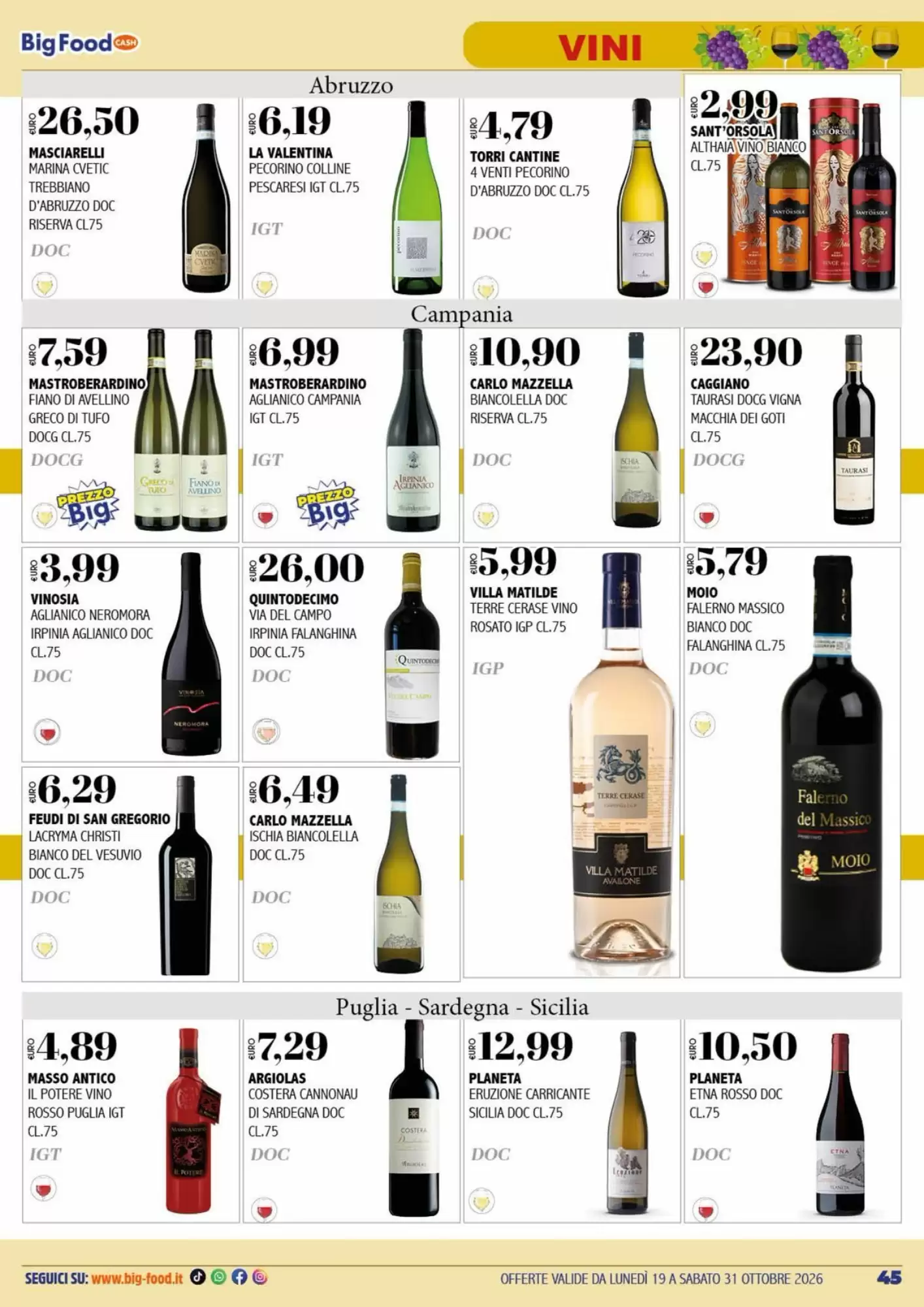 Volantino promozionale Big Food  valide dal 19/10/2026 - Pagina 45.