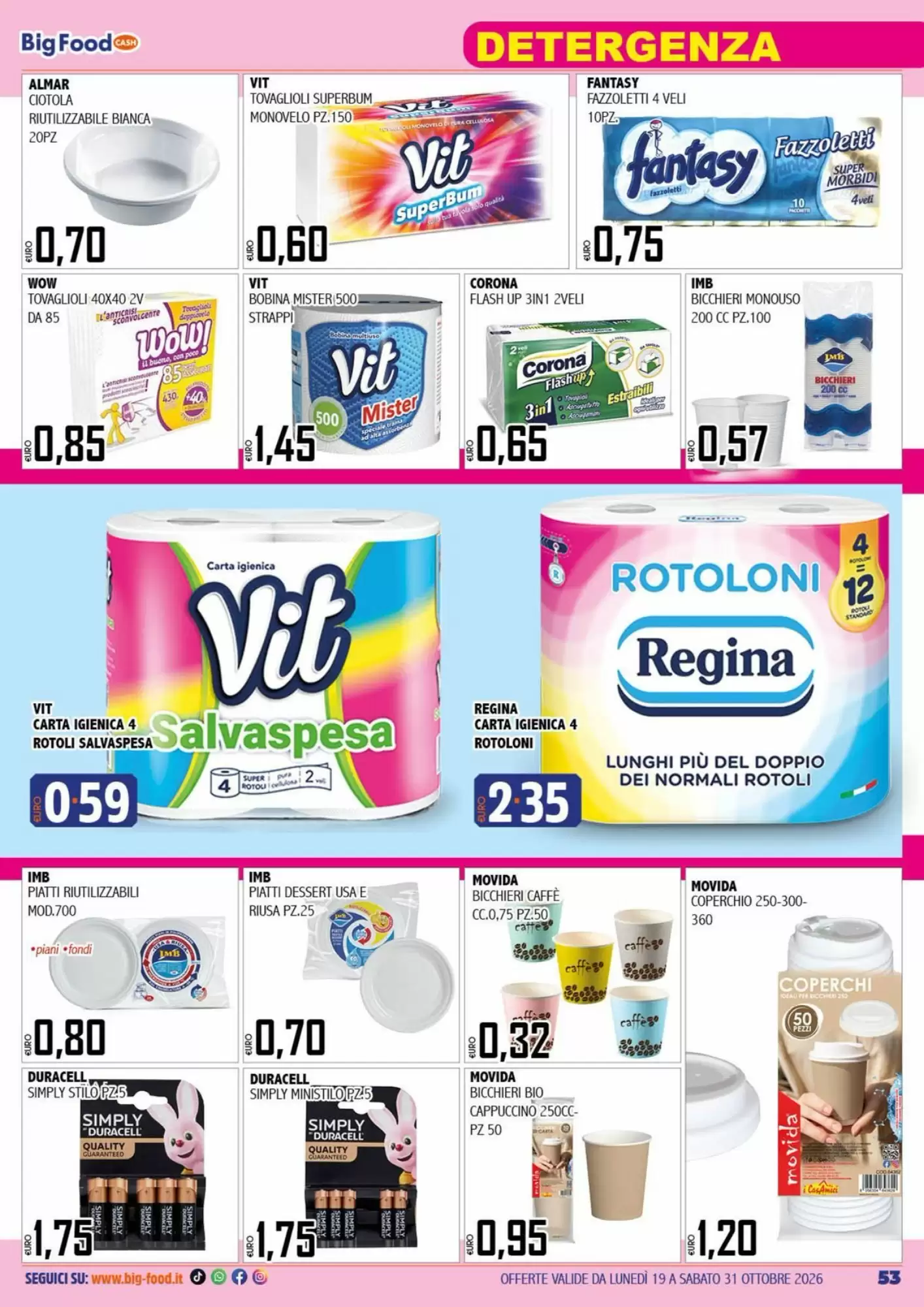 Volantino promozionale Big Food  valide dal 19/10/2026 - Pagina 53.