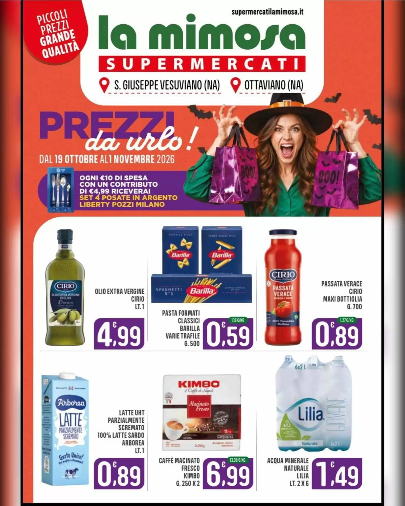 Volantino promozionale La Mimosa Supermercati valide dal 19/10/2026 - Pagina 1.