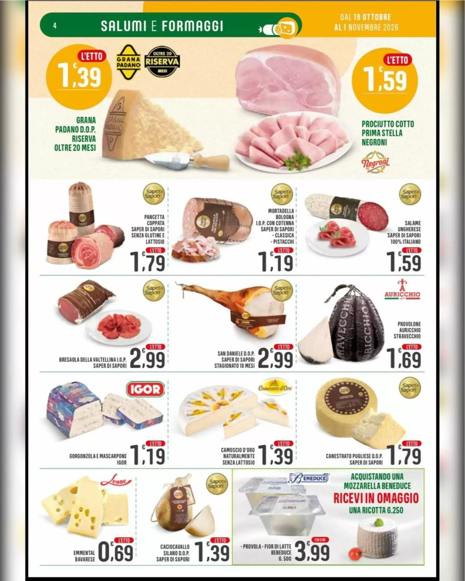 Volantino promozionale La Mimosa Supermercati  valide dal 19/10/2026 - Pagina 4.