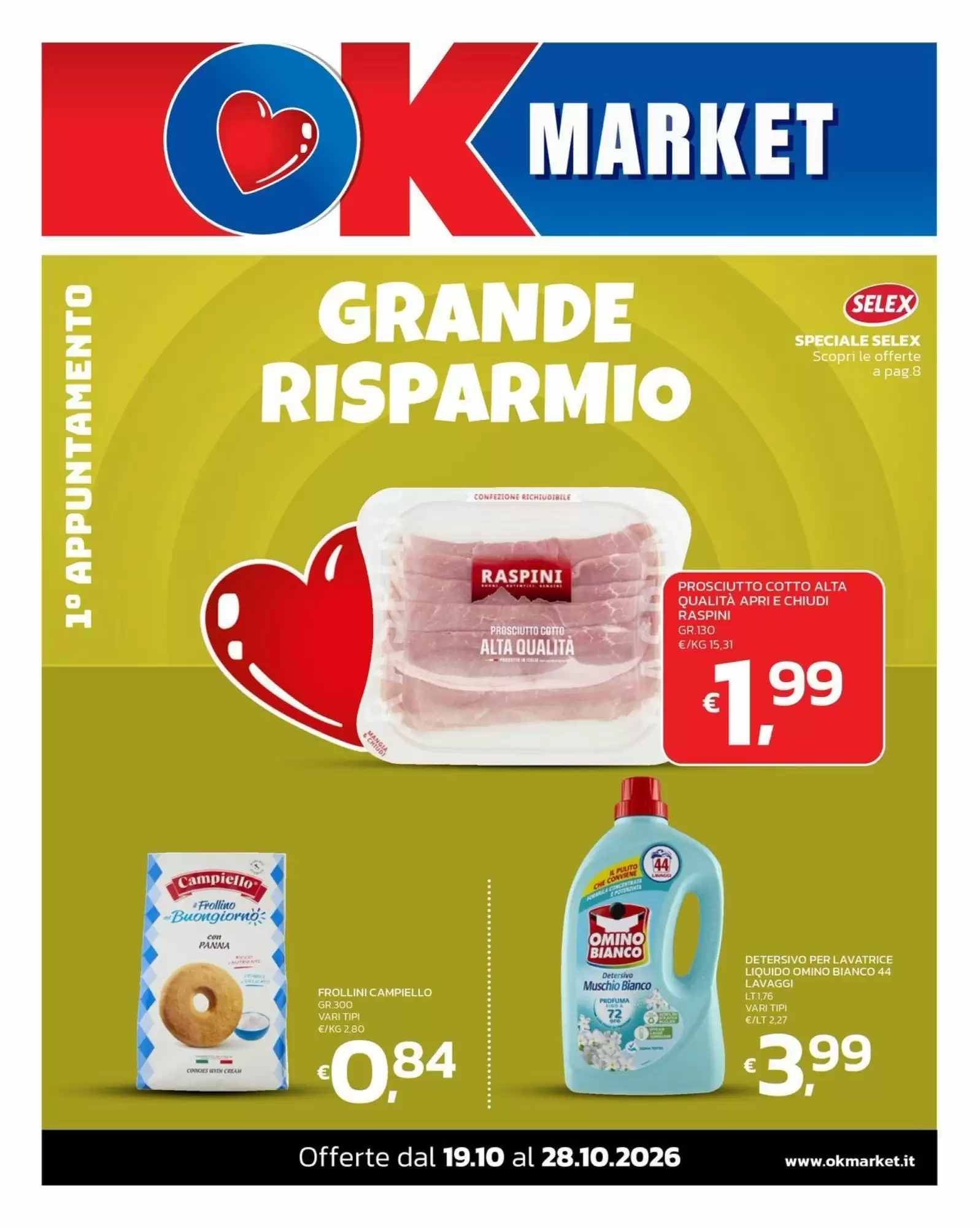 Volantino promozionale Ok Market valide dal 19/10/2026 - Pagina 1.