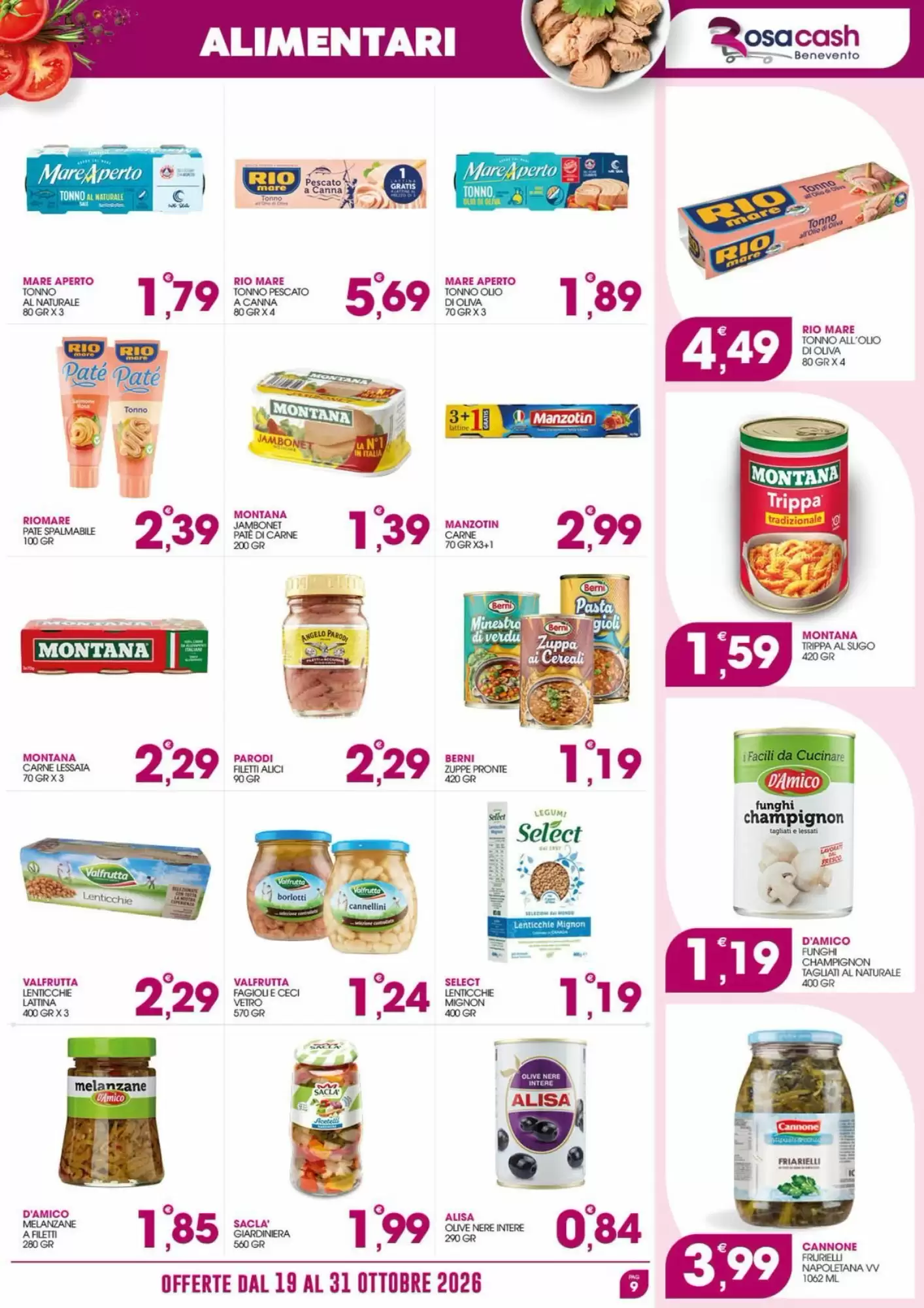 Volantino promozionale Rosa Cash  valide dal 19/10/2026 - Pagina 9.