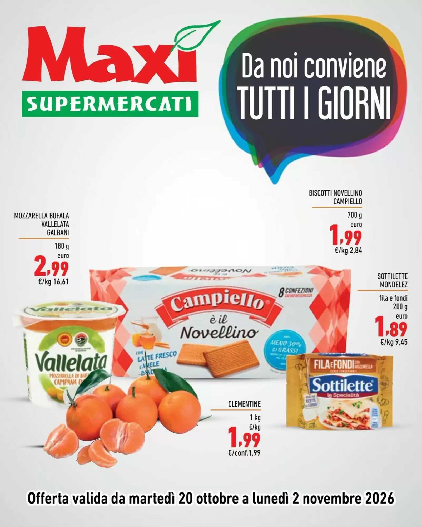 Volantino promozionale Maxi Supermercati  valide dal 20/10/2026 - Pagina 1.