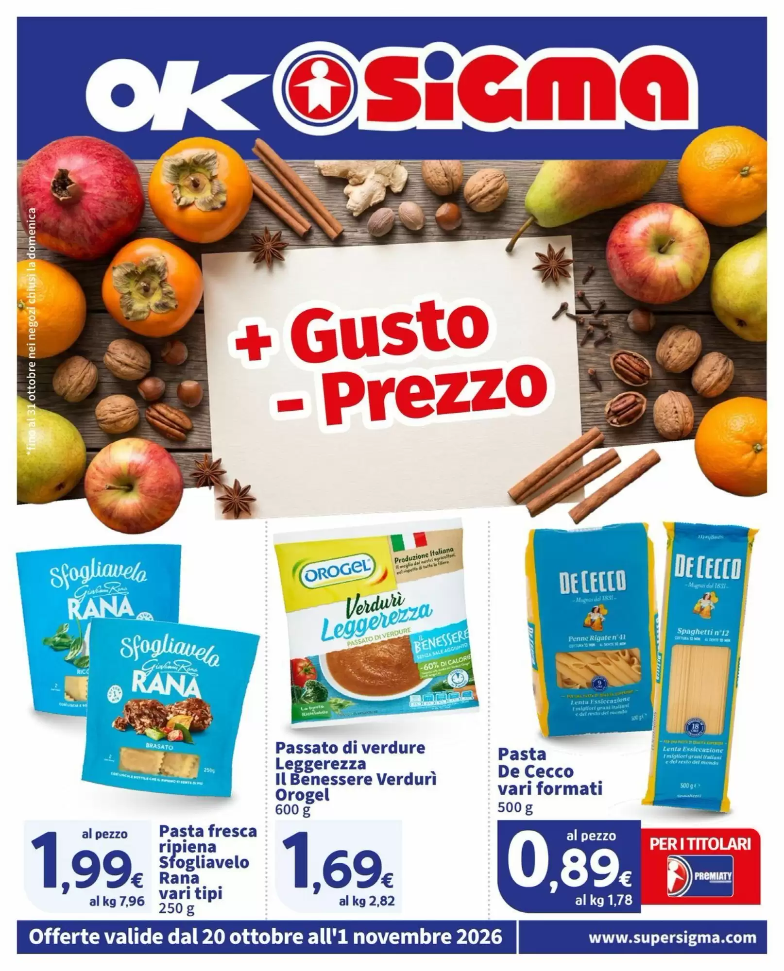 Volantino promozionale Ok Sigma  valide dal 20/10/2026 - Pagina 1.