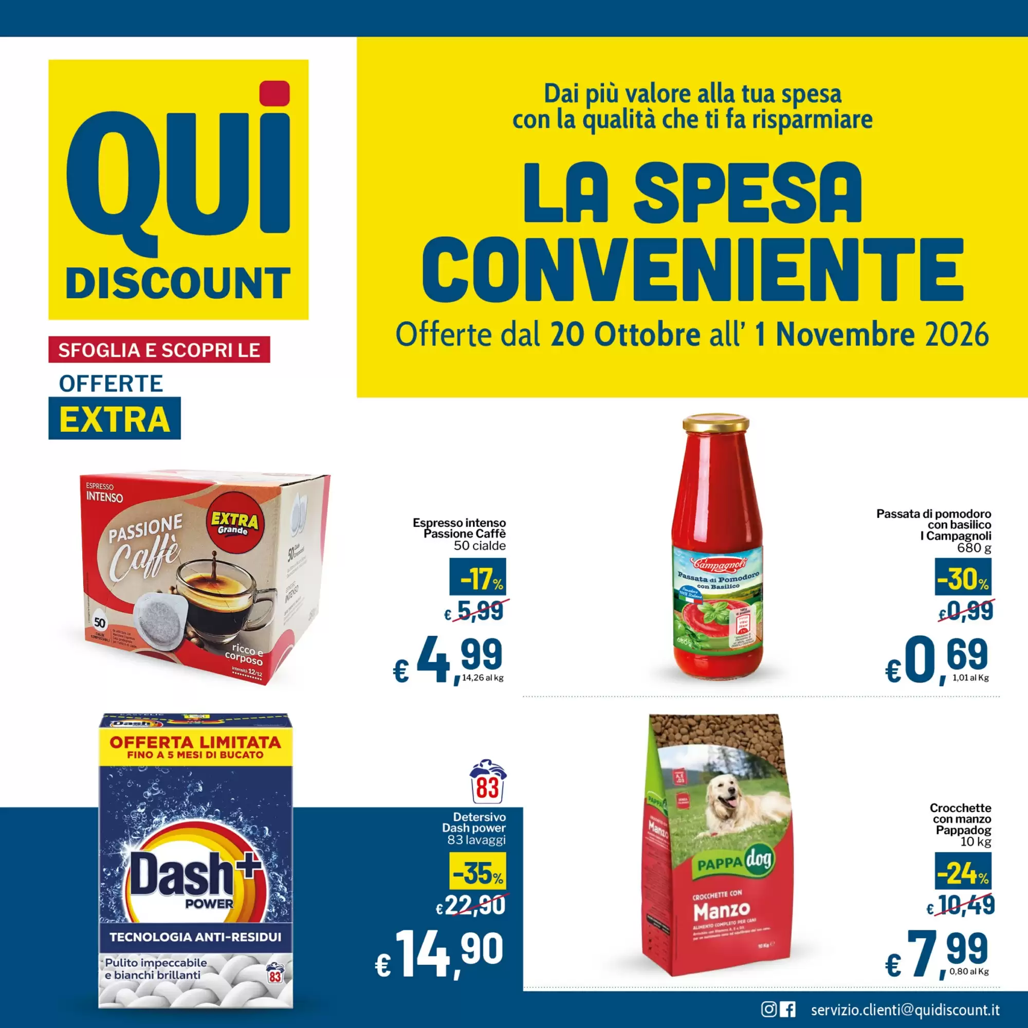 Volantino promozionale Qui Discount valide dal 20/10/2026 - Pagina 1.
