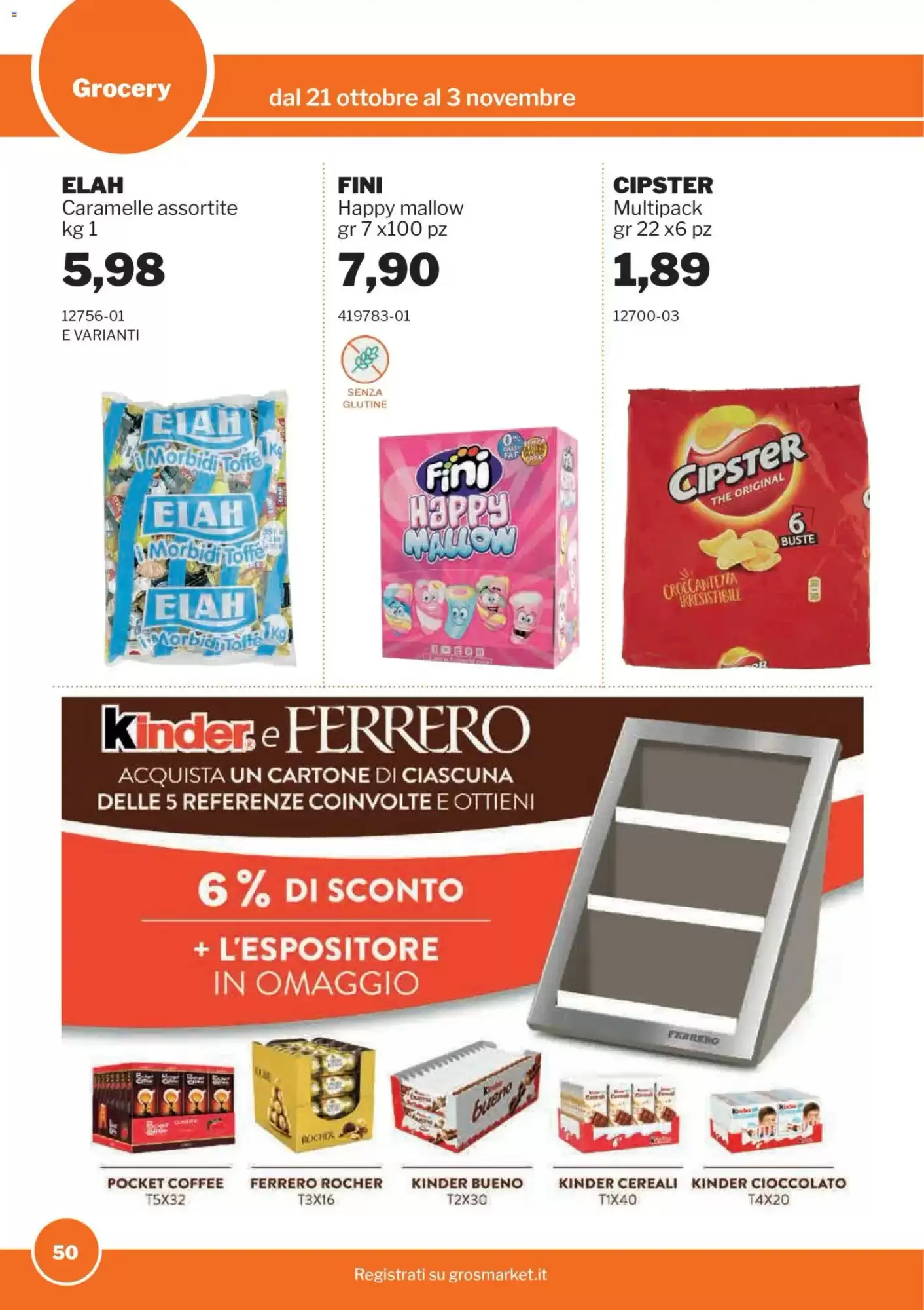 Volantino promozionale GrosMarket  valide dal 21/10/2026 - Pagina 50.