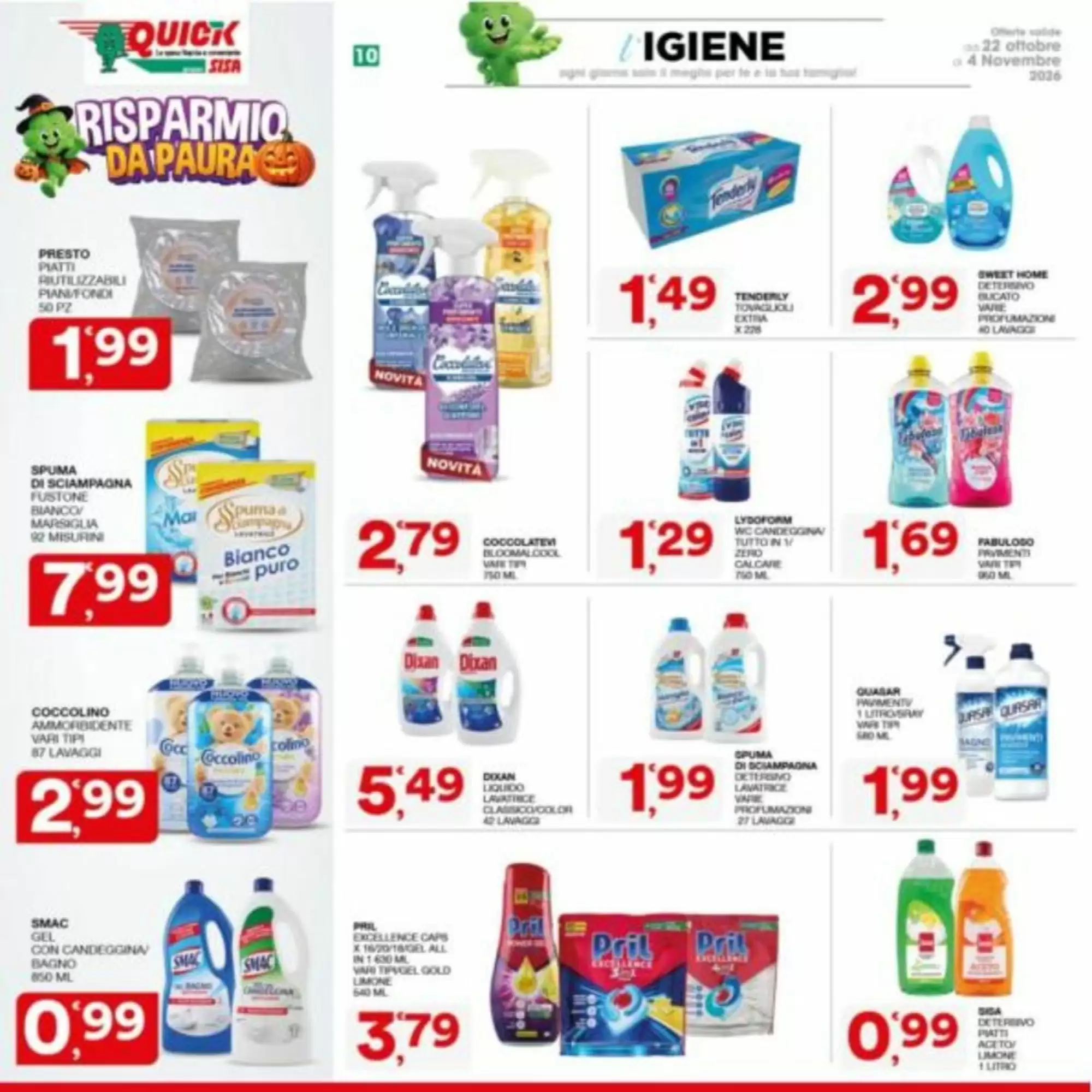 Volantino promozionale Quick Sisa  valide dal 22/10/2026 - Pagina 10.