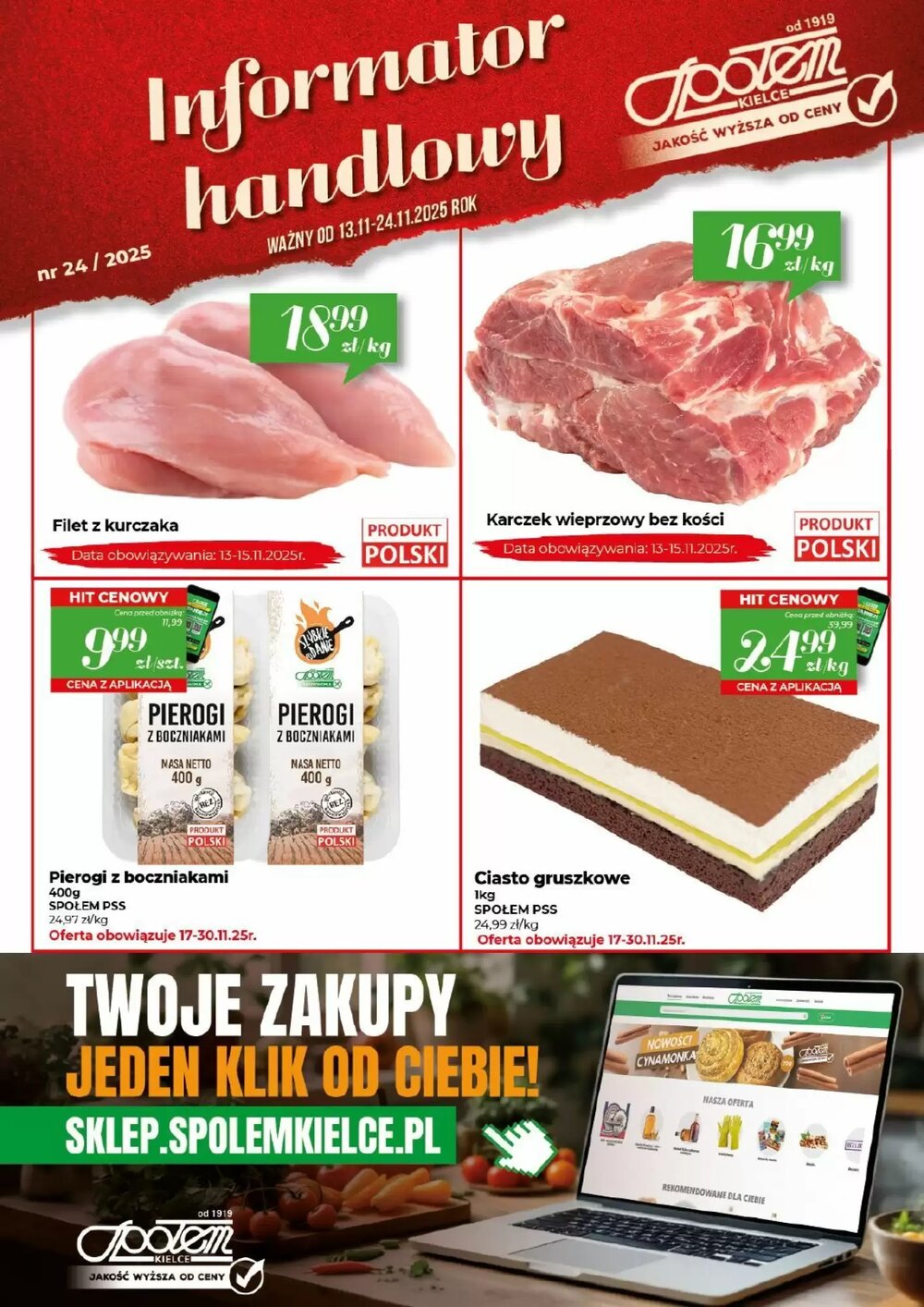 Gazetka promocyjna Społem  ważna od 13.11.2025 - Strona 1.