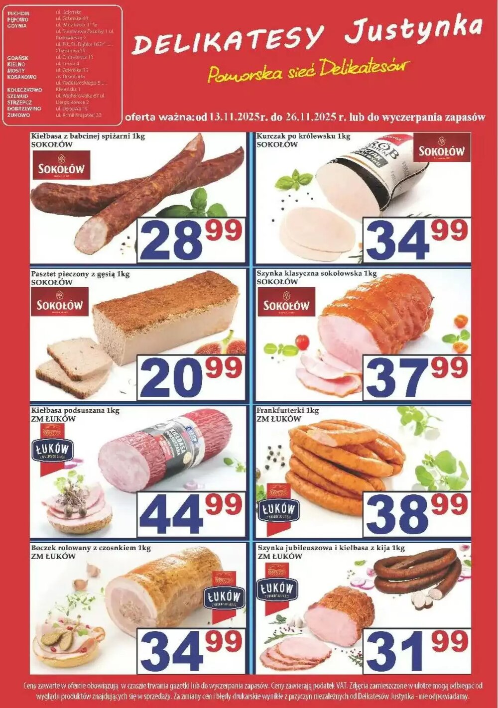 Gazetka promocyjna Delikatesy Justynka  ważna od 13.11.2025 - Strona 1.