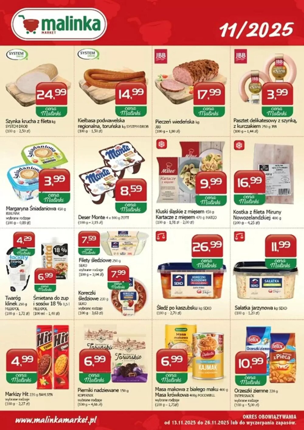 Gazetka promocyjna Malinka Market  ważna od 13.11.2025 - Strona 1.