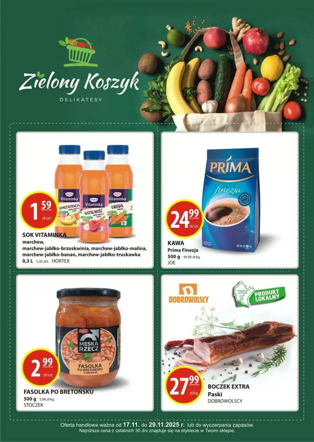 Gazetka promocyjna Zielony Koszyk  ważna od 17.11.2025 - Strona 1.