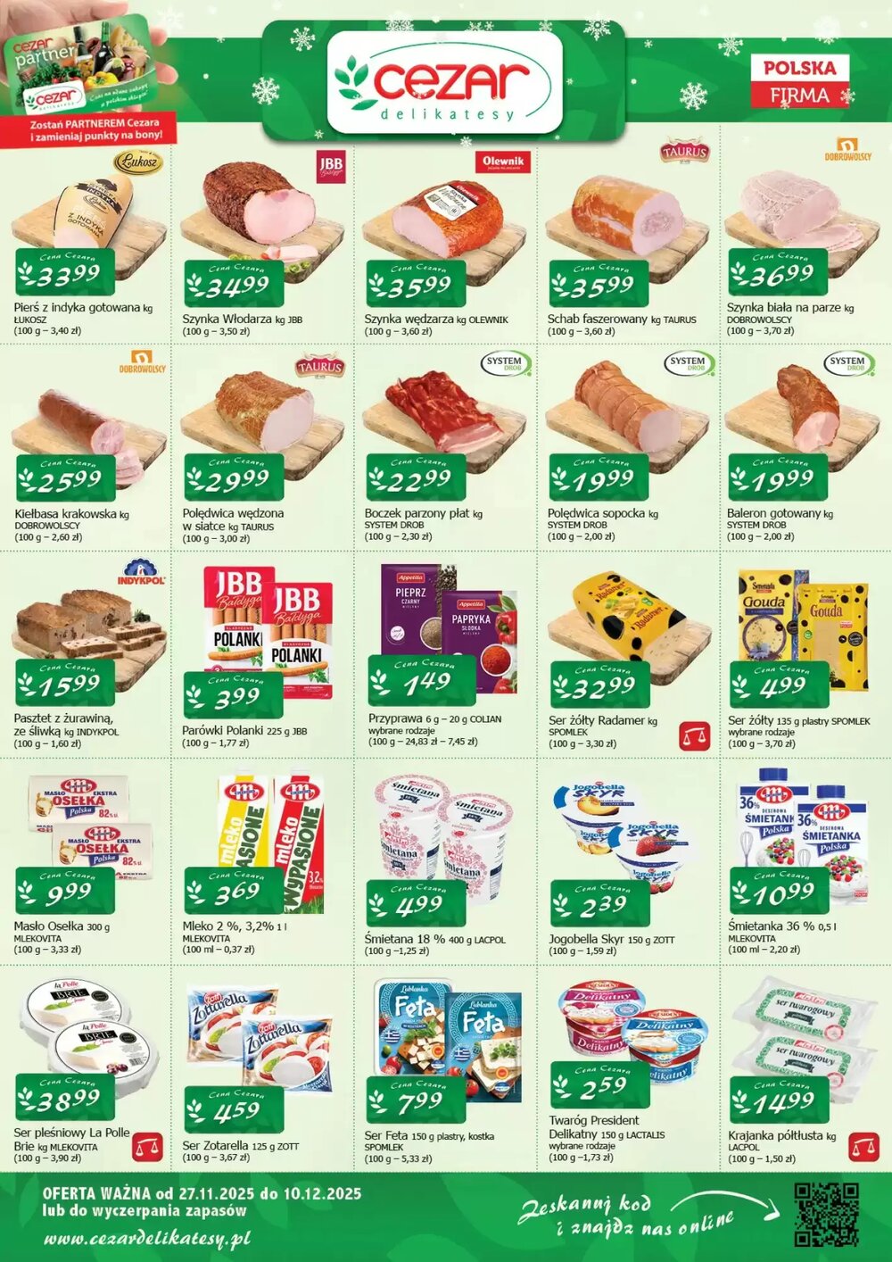 Gazetka promocyjna Cezar Delikatesy  ważna od 27.11.2025 - Strona 1.