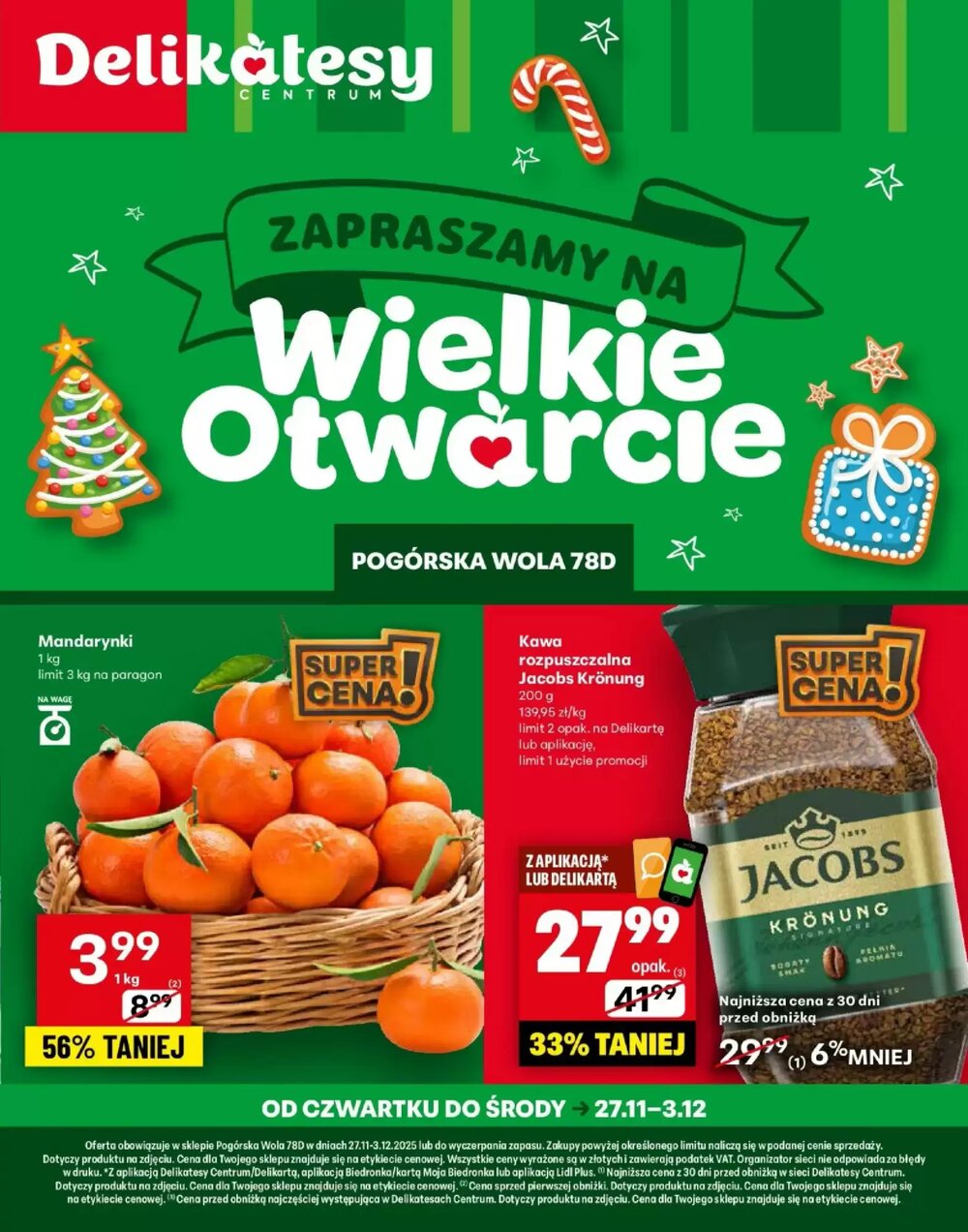 Gazetka promocyjna Delikatesy Centrum  ważna od 27.11.2025 - Strona 1.