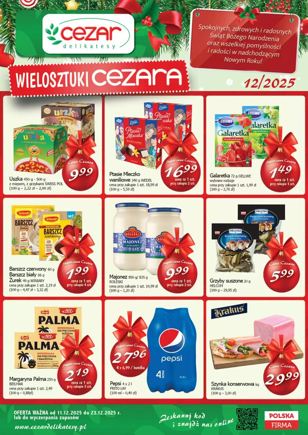 Gazetka promocyjna Cezar Delikatesy  ważna od 11.12.2025 - Strona 1.