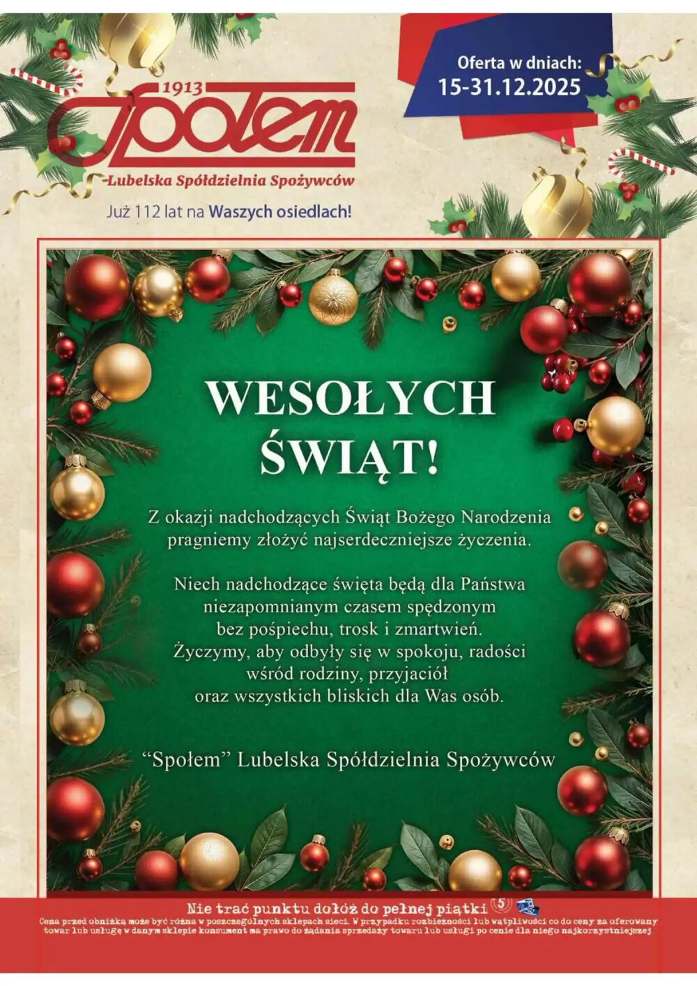 Gazetka promocyjna Społem  ważna od 15.12.2025 - Strona 1.