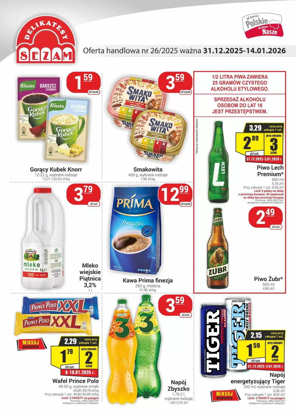 Gazetka promocyjna Delikatesy Sezam  ważna od 31.12.2025 - Strona 1.