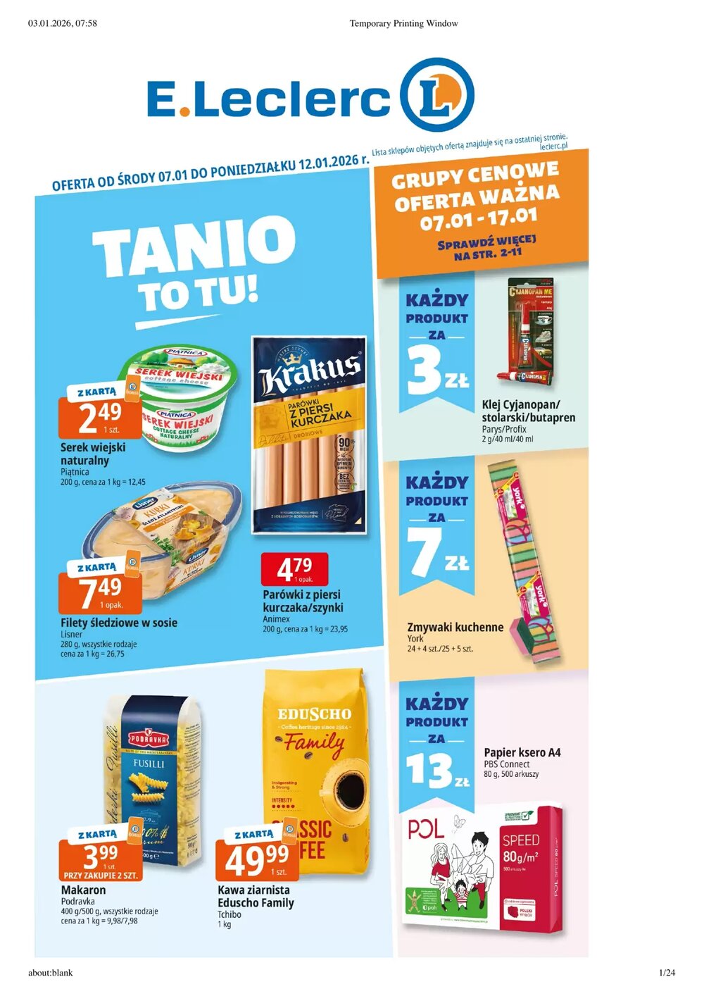 Gazetka promocyjna E.Leclerc ważna od 07.01.2026 - Strona 1.