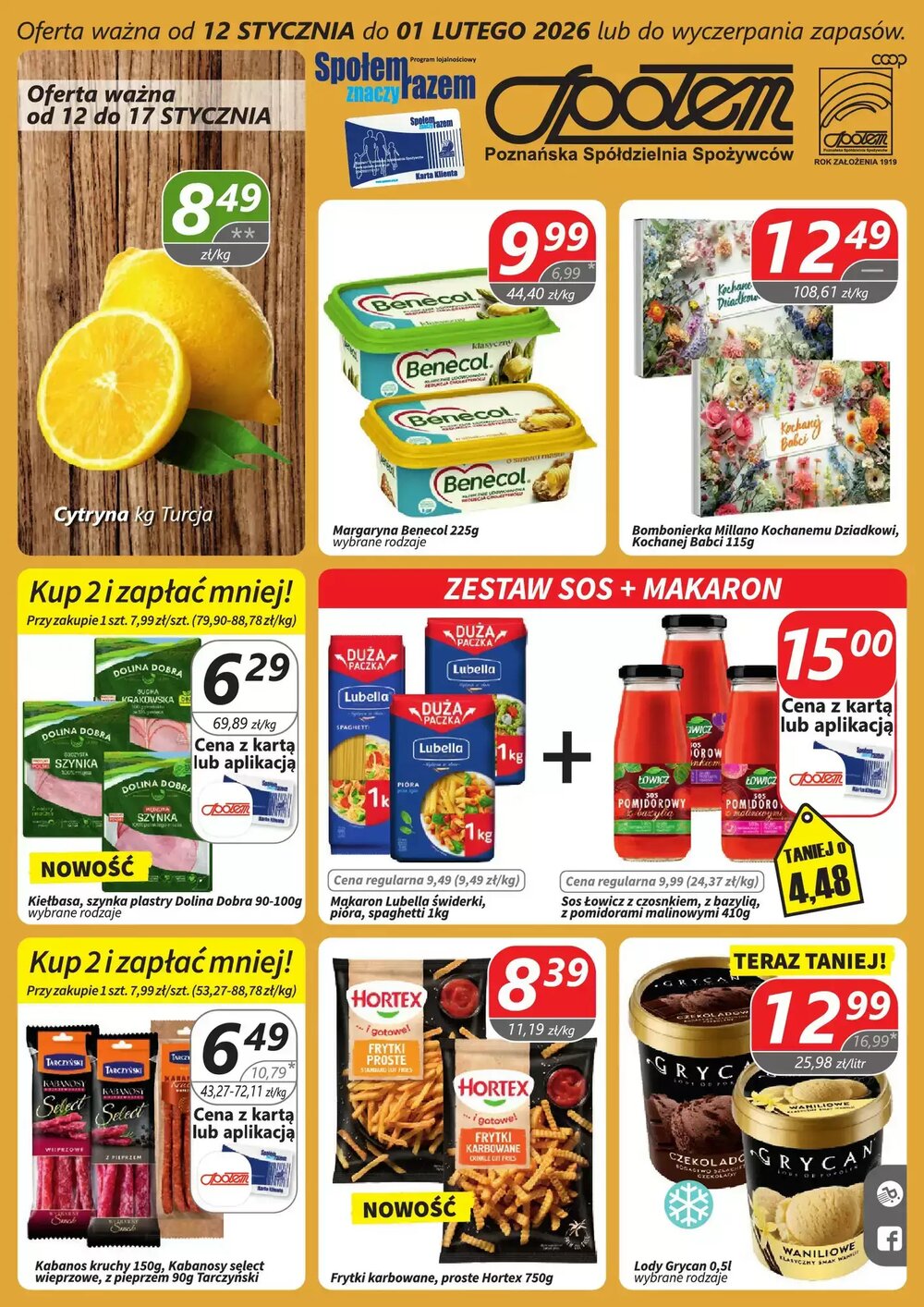 Gazetka promocyjna Społem  ważna od 12.01.2026 - Strona 1.