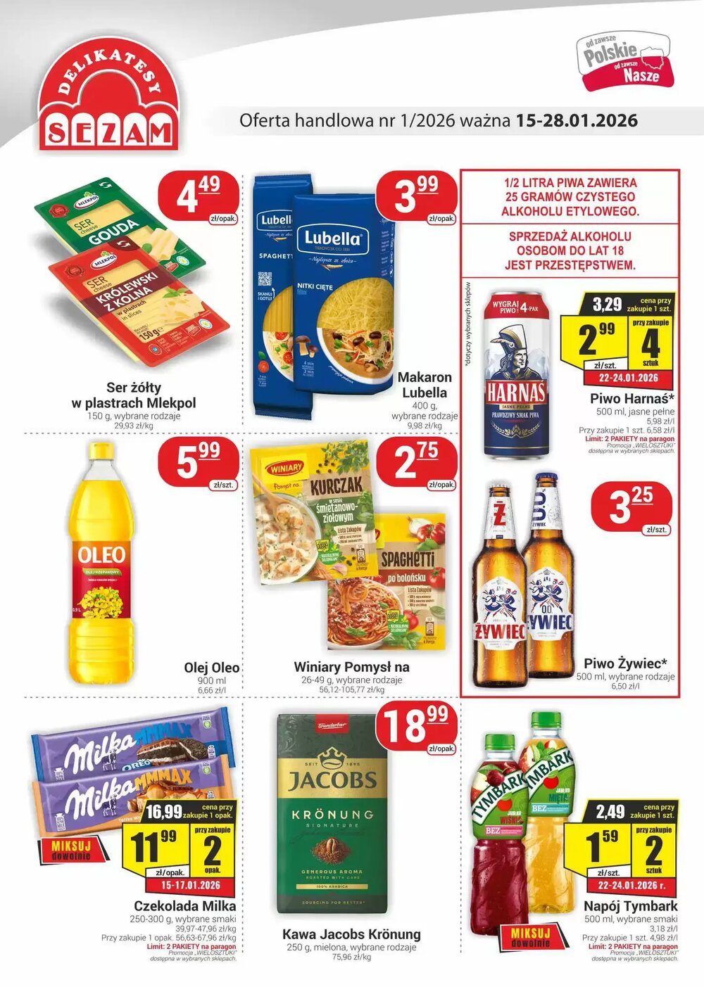 Gazetka promocyjna Delikatesy Sezam  ważna od 15.01.2026 - Strona 1.