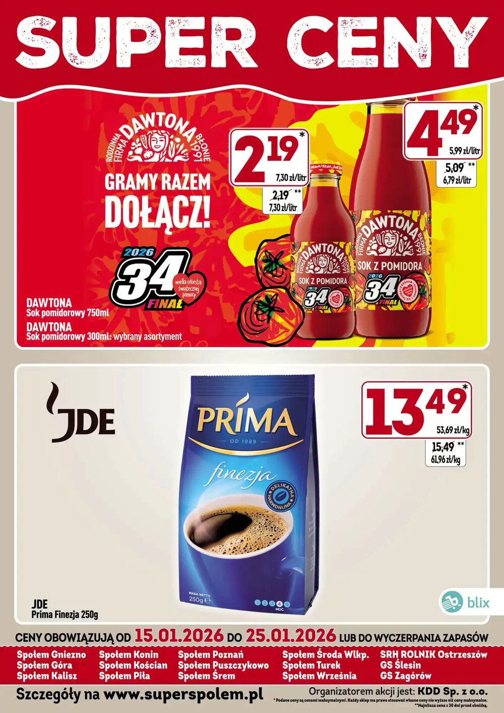 Gazetka promocyjna Społem  ważna od 15.01.2026 - Strona 1.