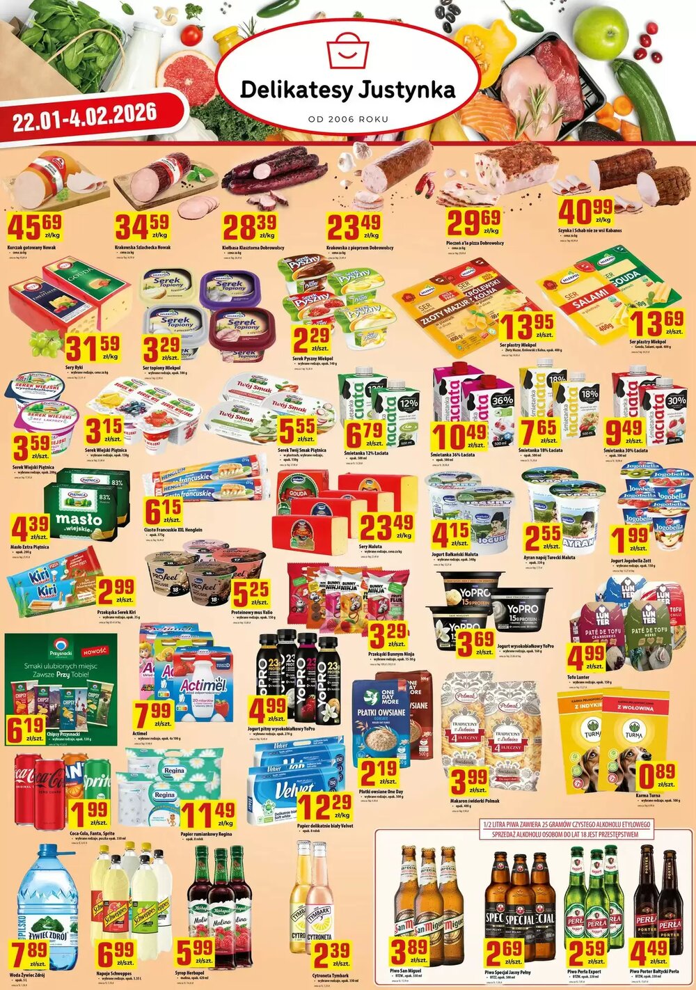 Gazetka promocyjna Delikatesy Justynka  ważna od 22.01.2026 - Strona 1.