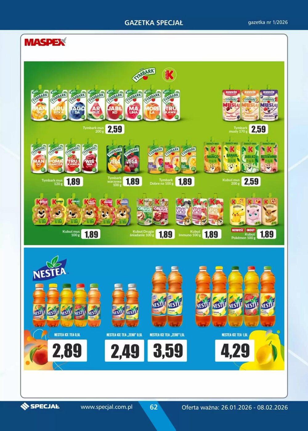 Gazetka promocyjna Specjał  ważna od 26.01.2026 - Strona 62.