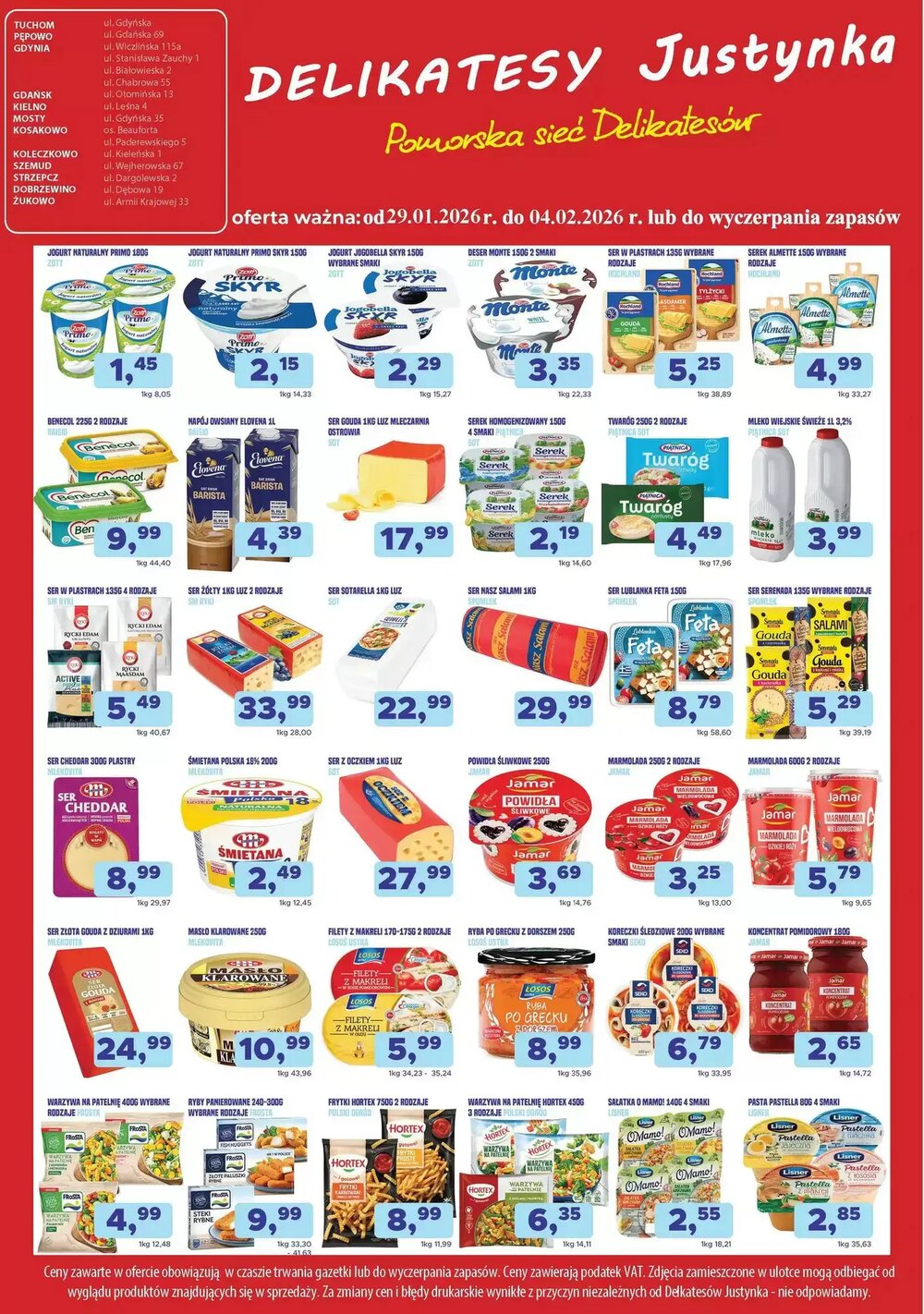 Gazetka promocyjna Delikatesy Justynka  ważna od 29.01.2026 - Strona 1.