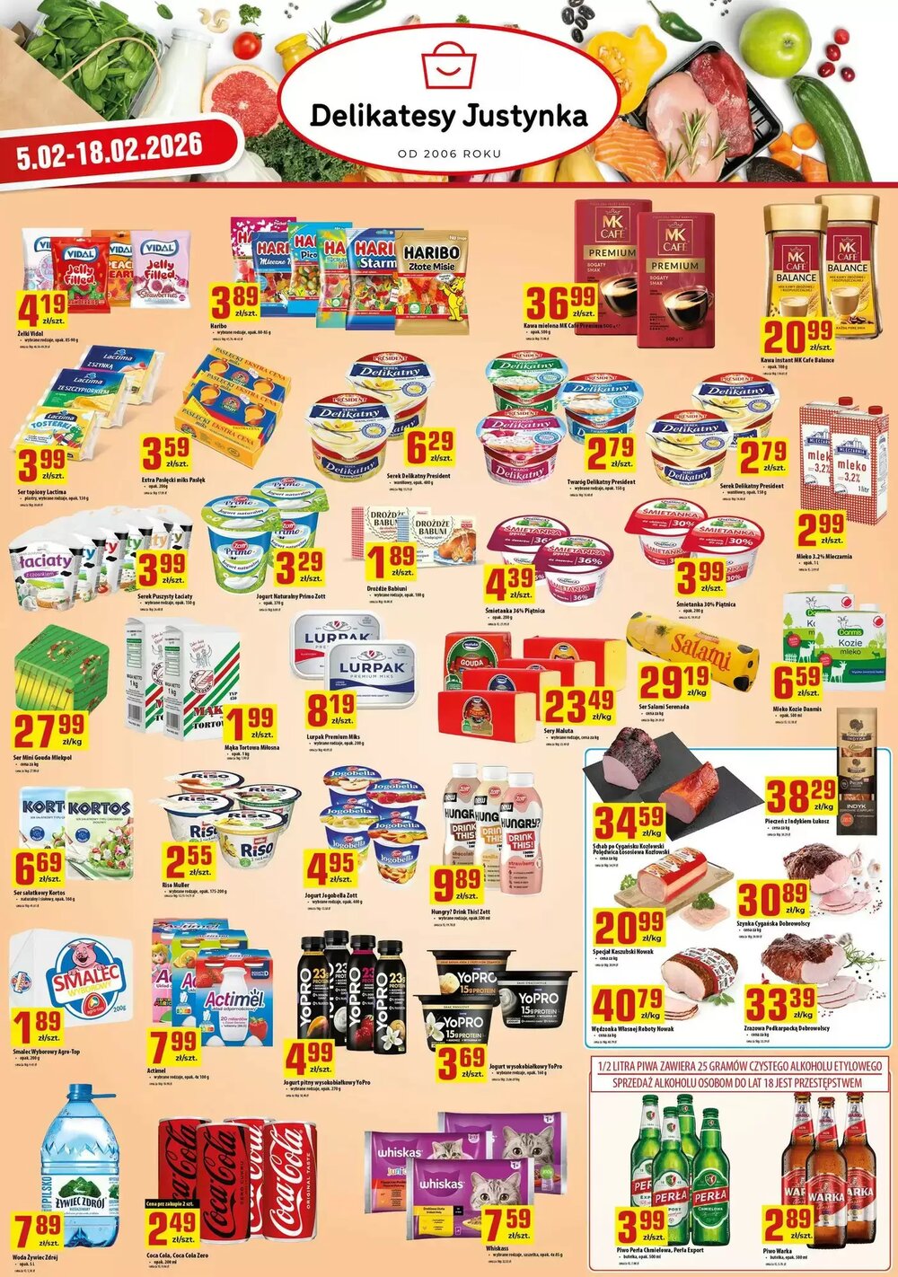 Gazetka promocyjna Delikatesy Justynka  ważna od 05.02.2026 - Strona 1.