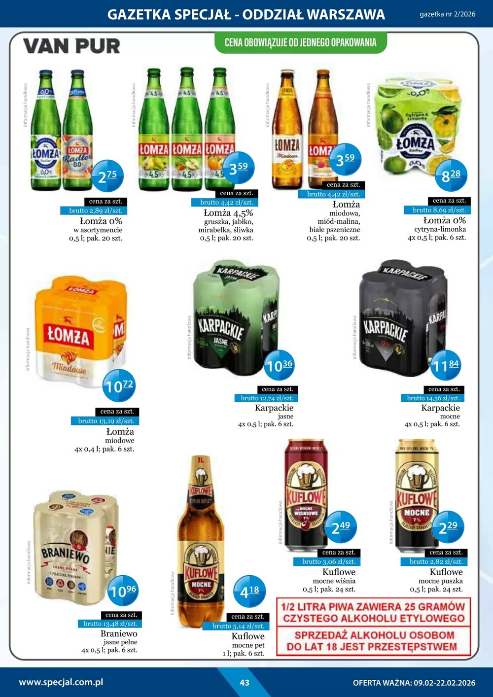 Gazetka promocyjna Specjał  ważna od 09.02.2026 - Strona 43.