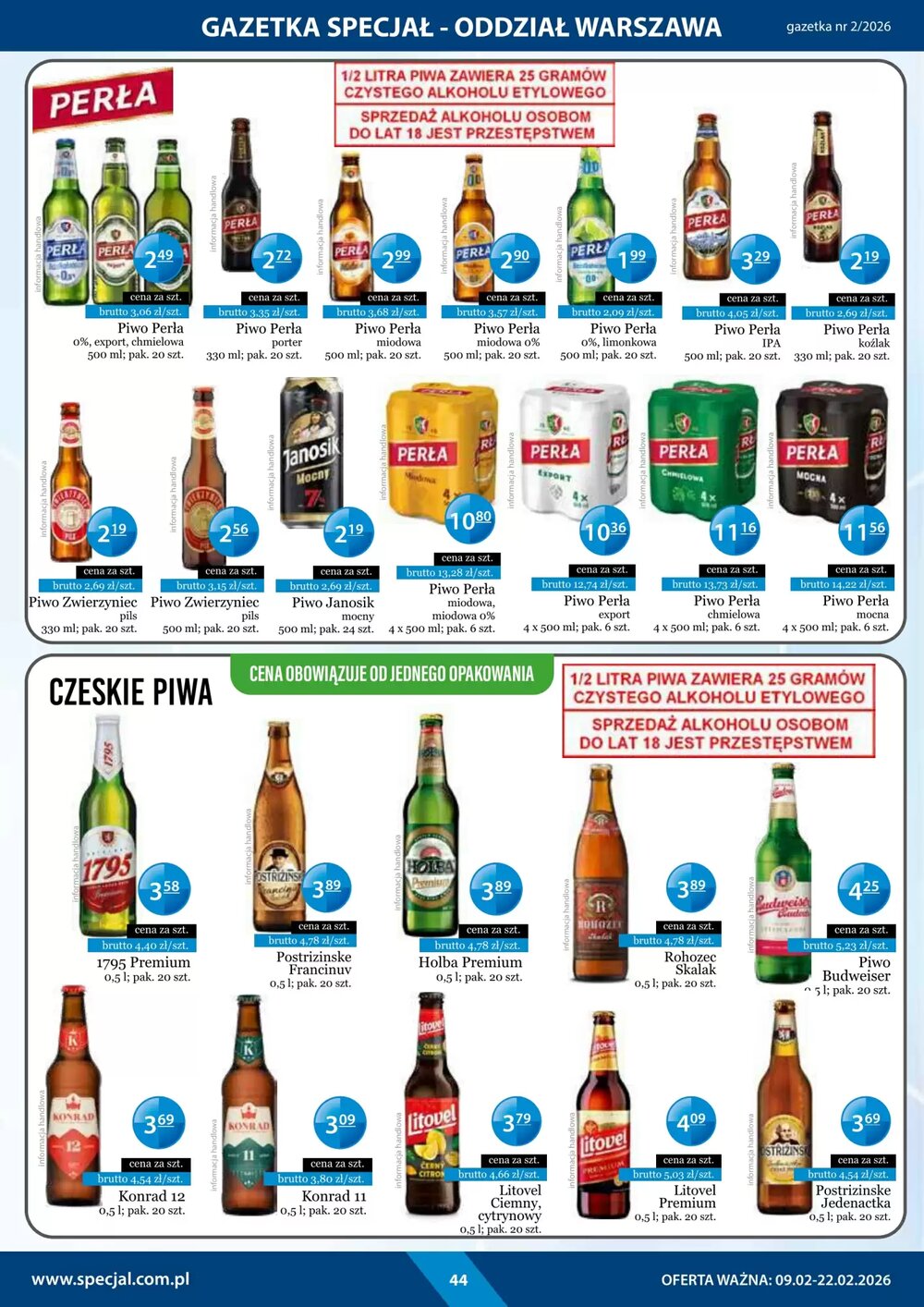 Gazetka promocyjna Specjał  ważna od 09.02.2026 - Strona 44.