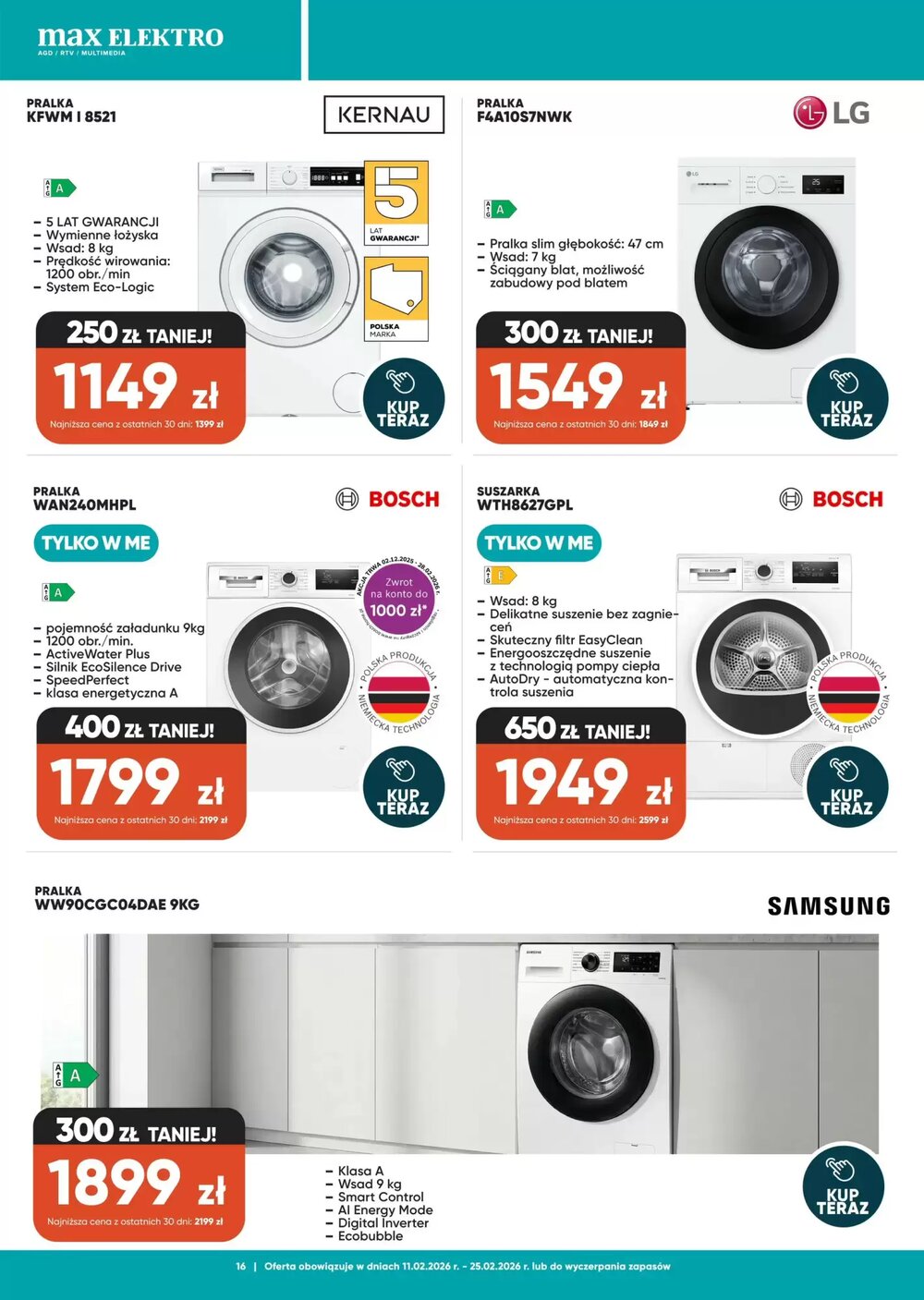 Gazetka promocyjna Max Elektro  ważna od 11.02.2026 - Strona 16.