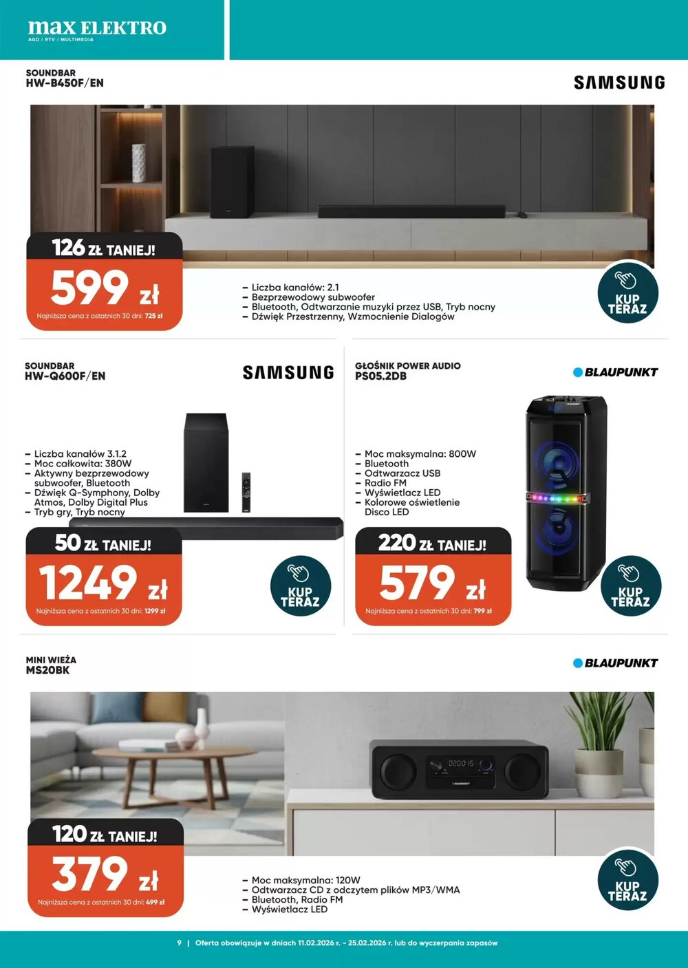 Gazetka promocyjna Max Elektro  ważna od 11.02.2026 - Strona 9.