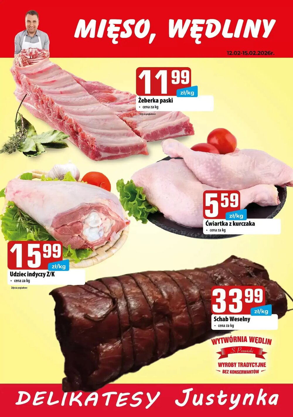 Gazetka promocyjna Delikatesy Justynka  ważna od 12.02.2026 - Strona 1.