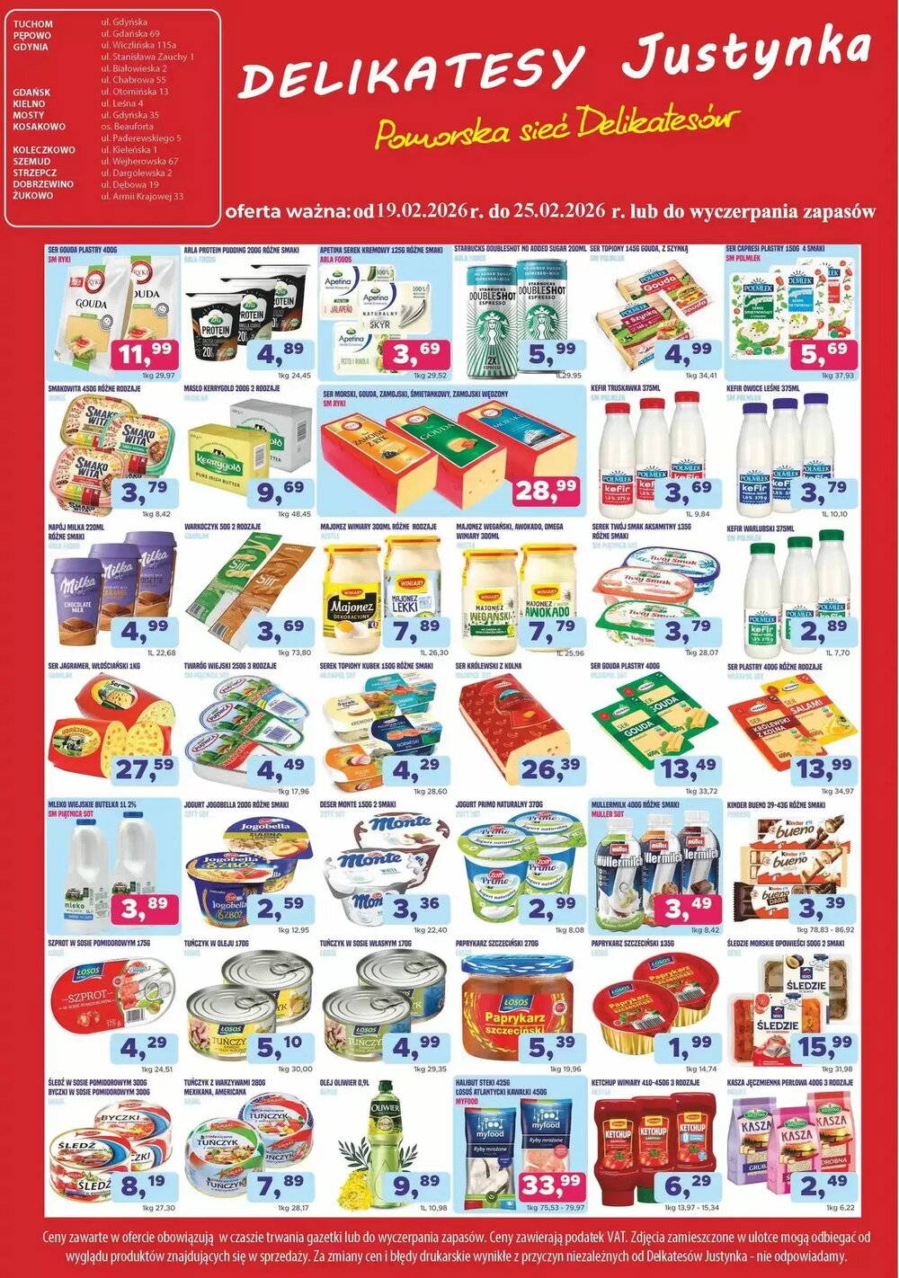Gazetka promocyjna Delikatesy Justynka  ważna od 19.02.2026 - Strona 1.