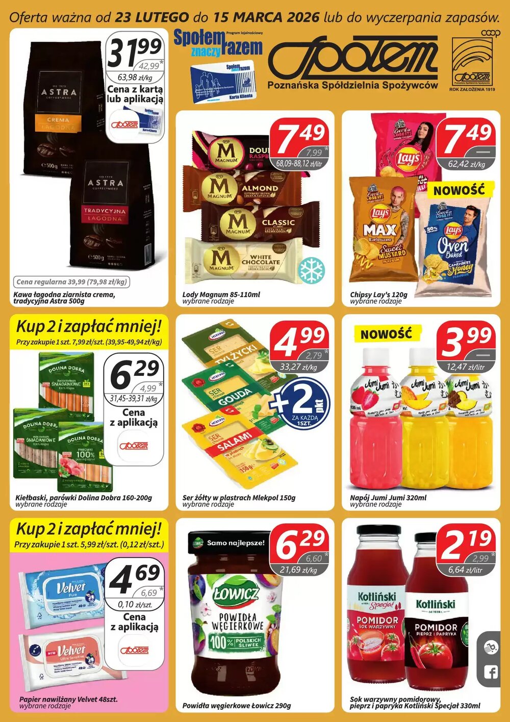 Gazetka promocyjna Społem  ważna od 23.02.2026 - Strona 1.