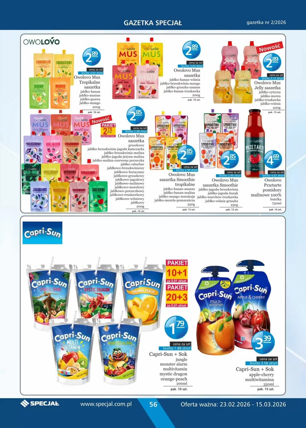 Gazetka promocyjna Specjał  ważna od 23.02.2026 - Strona 56.